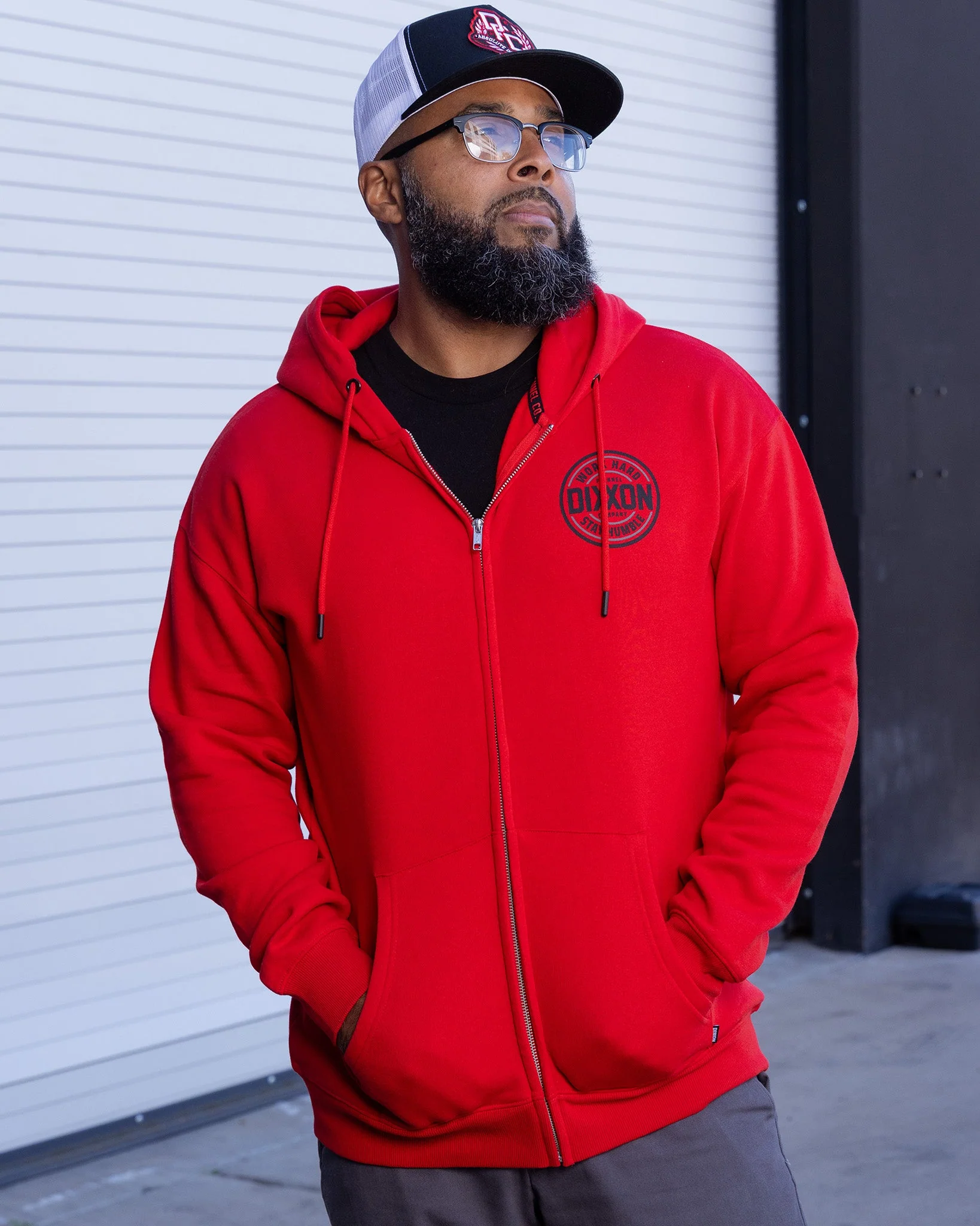 Black & Gray Nuevo Corpo Zip Up Hoodie - Red - Image 2