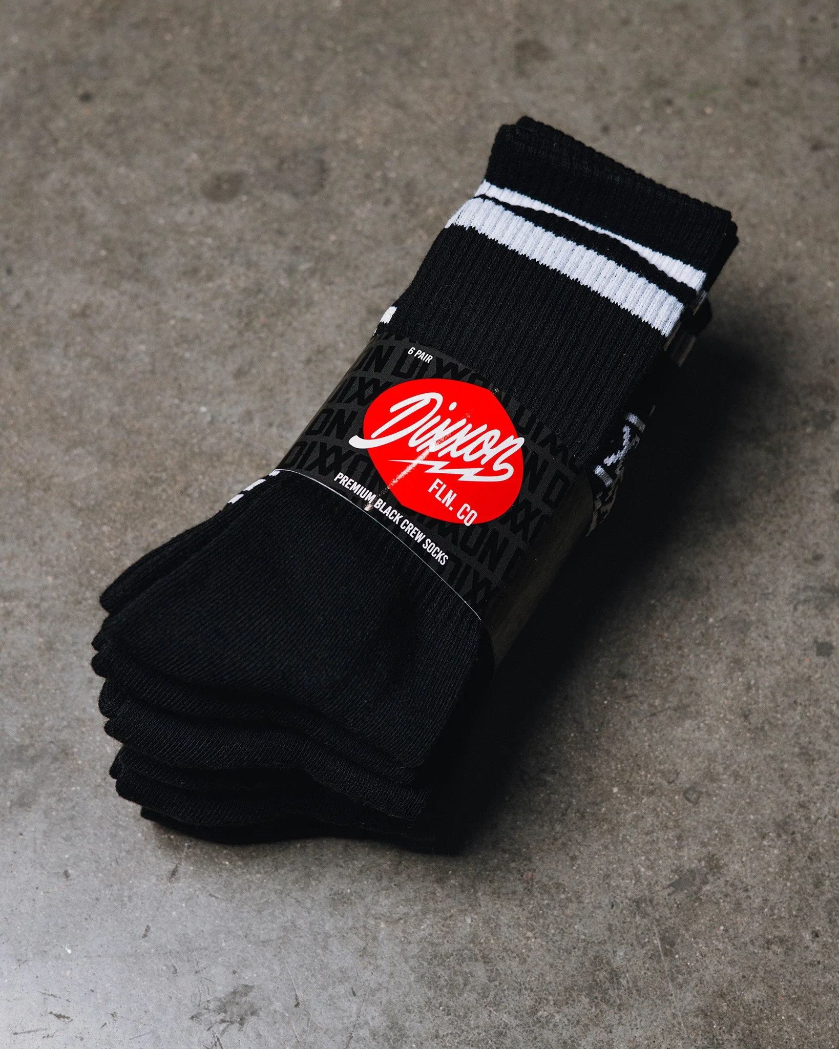 6pk Premium Crew Socks - Black - Image 4