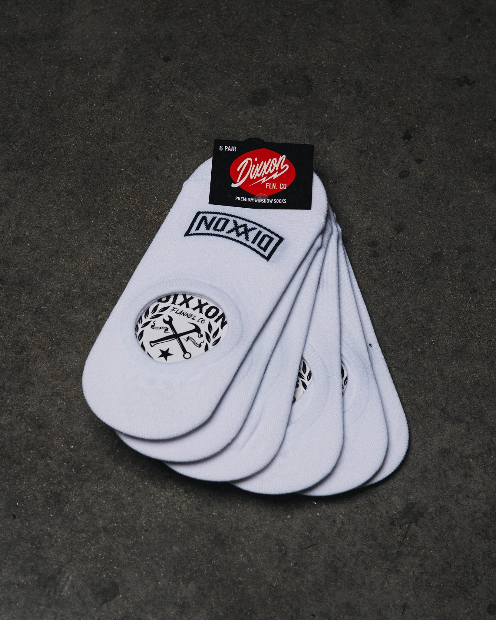 6pk Premium No Show Socks - White - Image 2