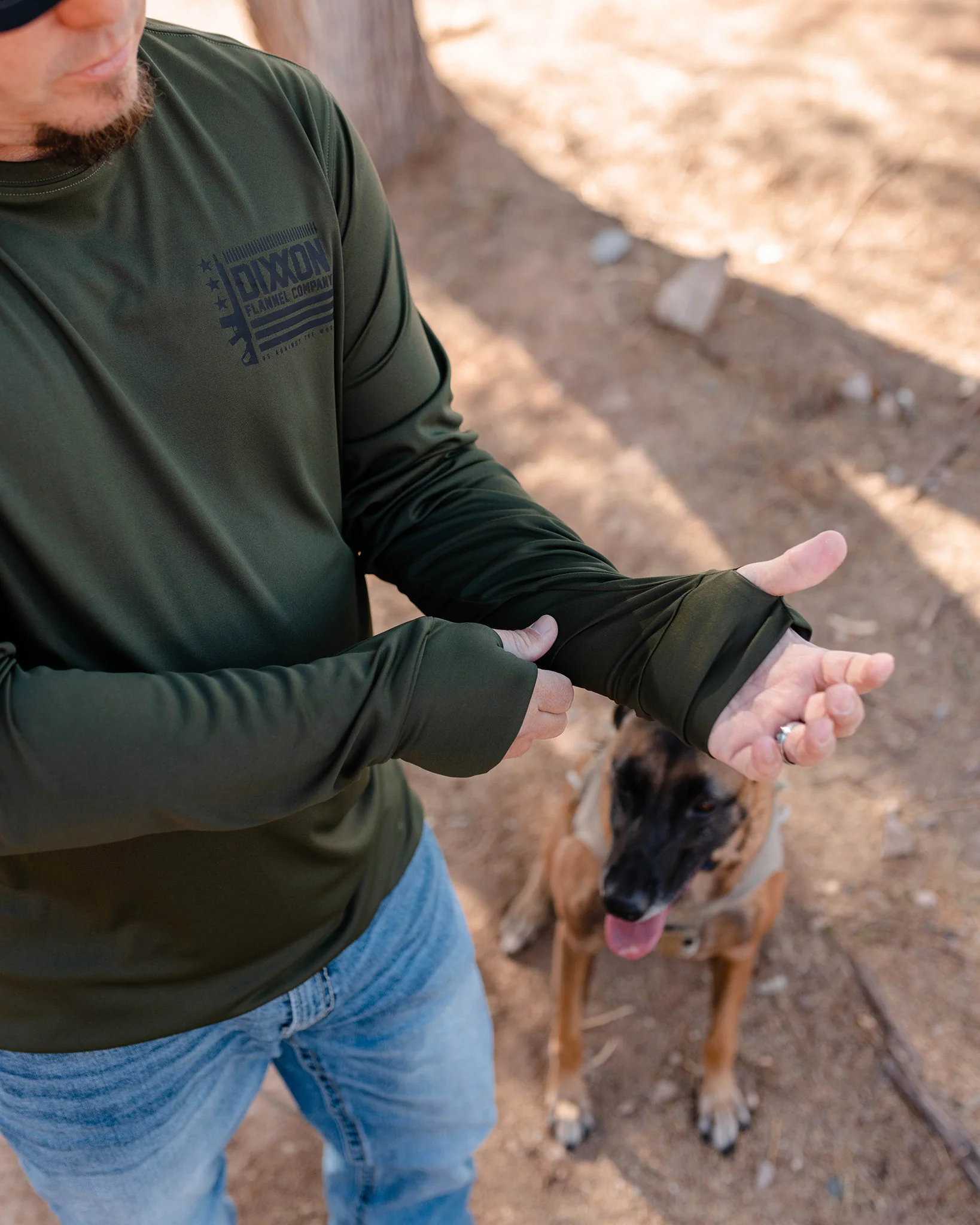 Against the World UV Long Sleeve T-Shirt - O.D. Green - Image 3