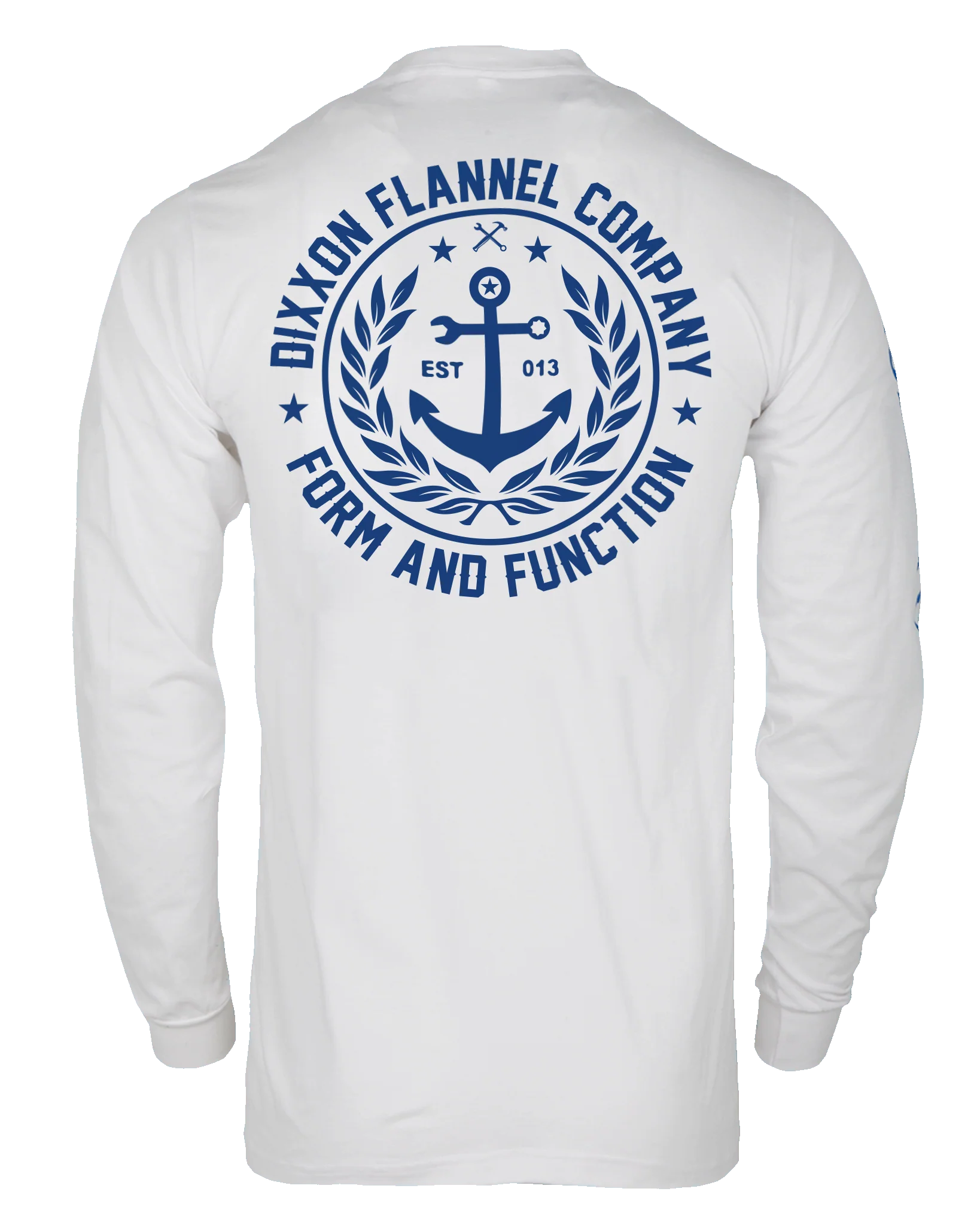 Anchor Crest Long Sleeve T-Shirt - White & Navy - Image 2