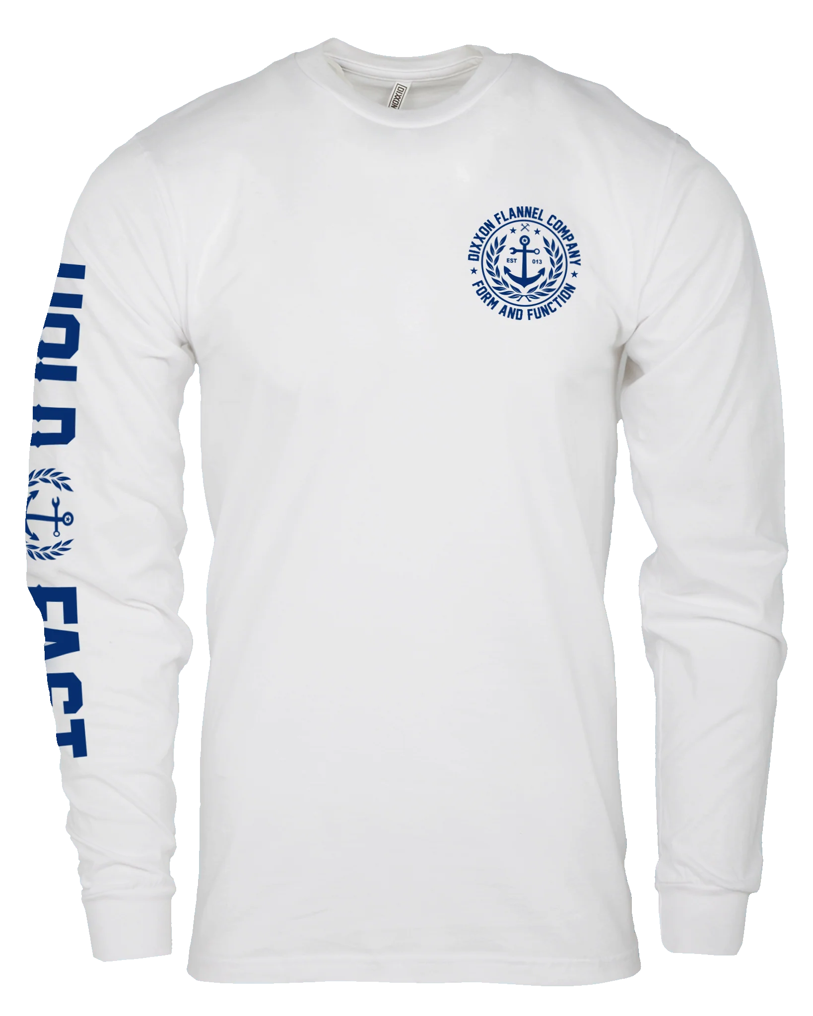 Anchor Crest Long Sleeve T-Shirt - White & Navy - Image 3