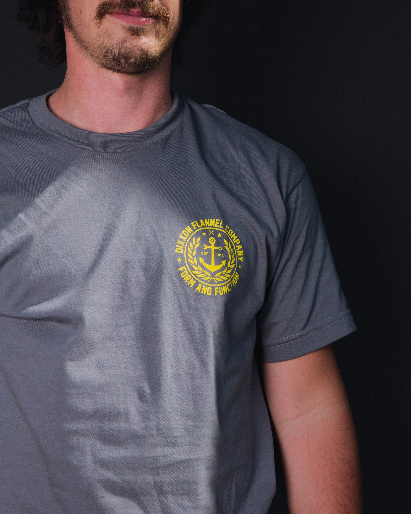 Anchor Crest T-Shirt - Gray & Yellow - Image 4
