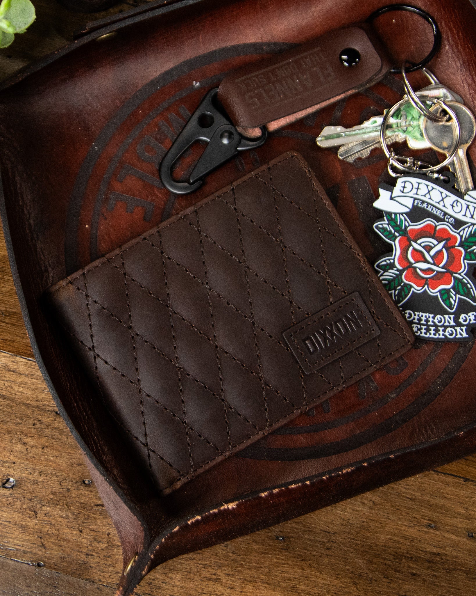 Andar x Dixxon Quilted Leather Wallet - Saddle Brown - Image 2