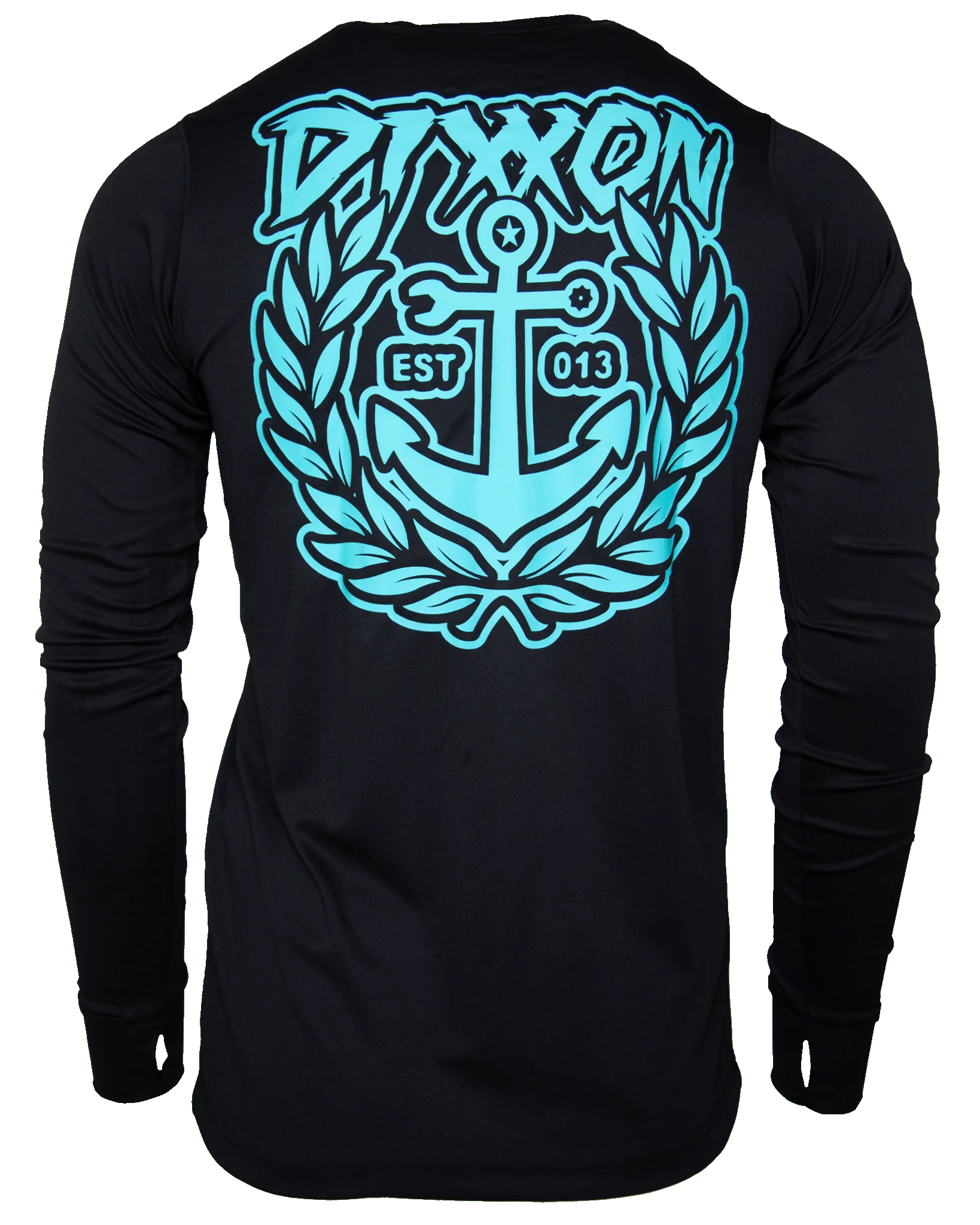 Aqua Salty Crest UV Long Sleeve T-Shirt - Black - Image 2