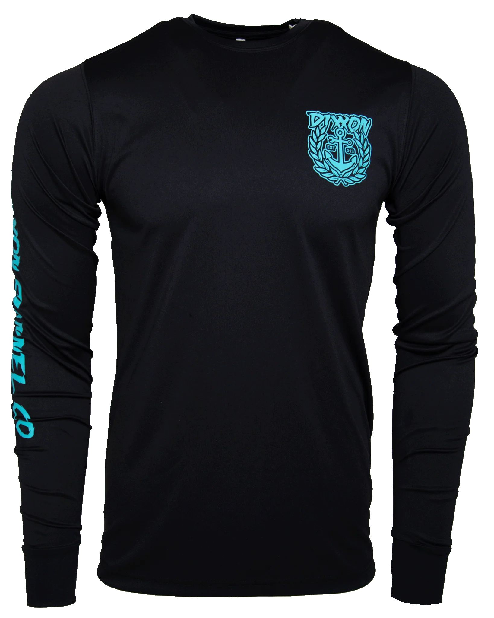 Aqua Salty Crest UV Long Sleeve T-Shirt - Black - Image 3