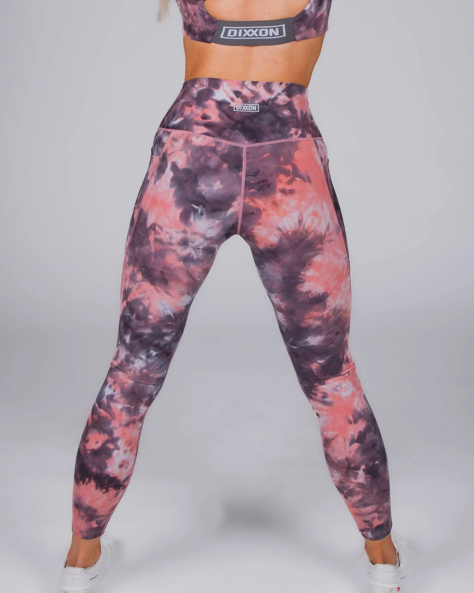 Women's Athletic Tie Dye Leggings - Pink - Image 2