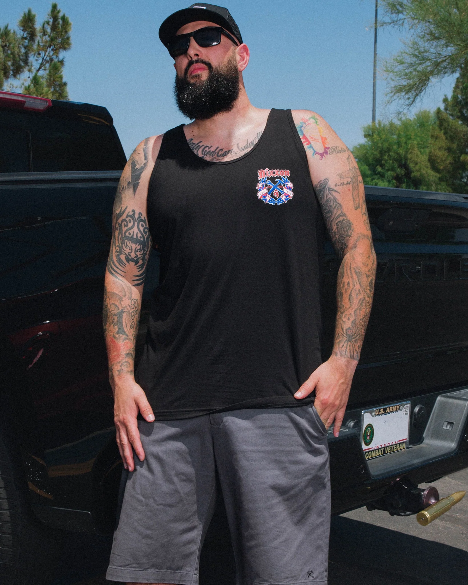 Live Free Award Crest Tank - Red, White, & Blue - Image 4