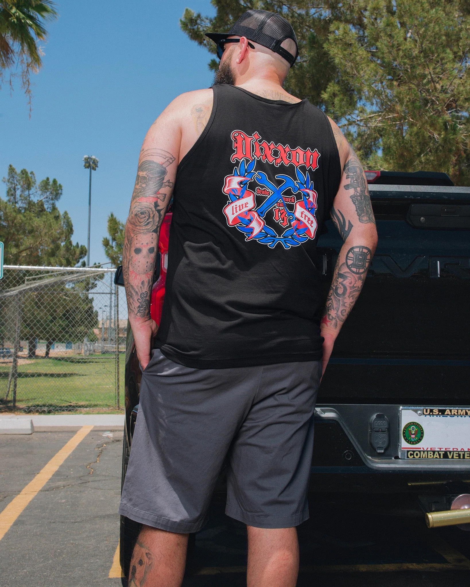 Live Free Award Crest Tank - Red, White, & Blue - Image 5