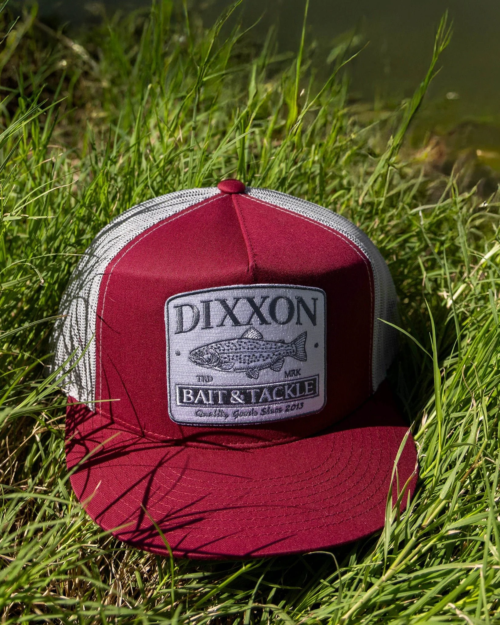 Bait & Tackle Flat Bill Trucker Snapback - White & Slate - Image 2