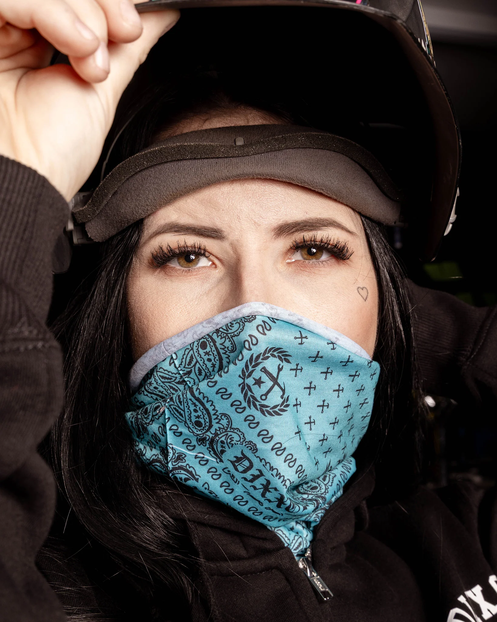 Bandana Neck Gaiter - Tiffany & Black - Image 2
