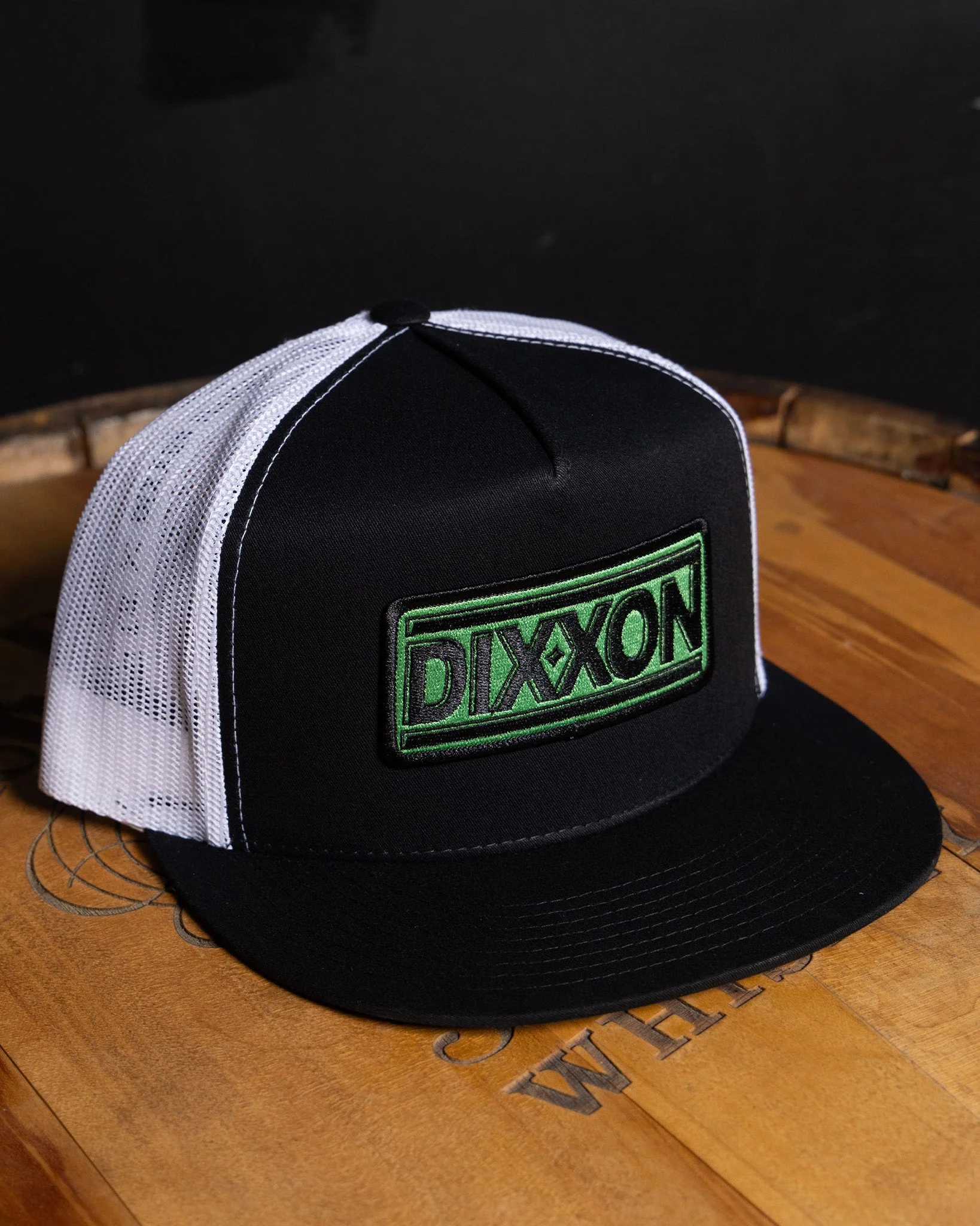 New Wave Flat Bill Trucker Snapback - Black & Green - Image 3