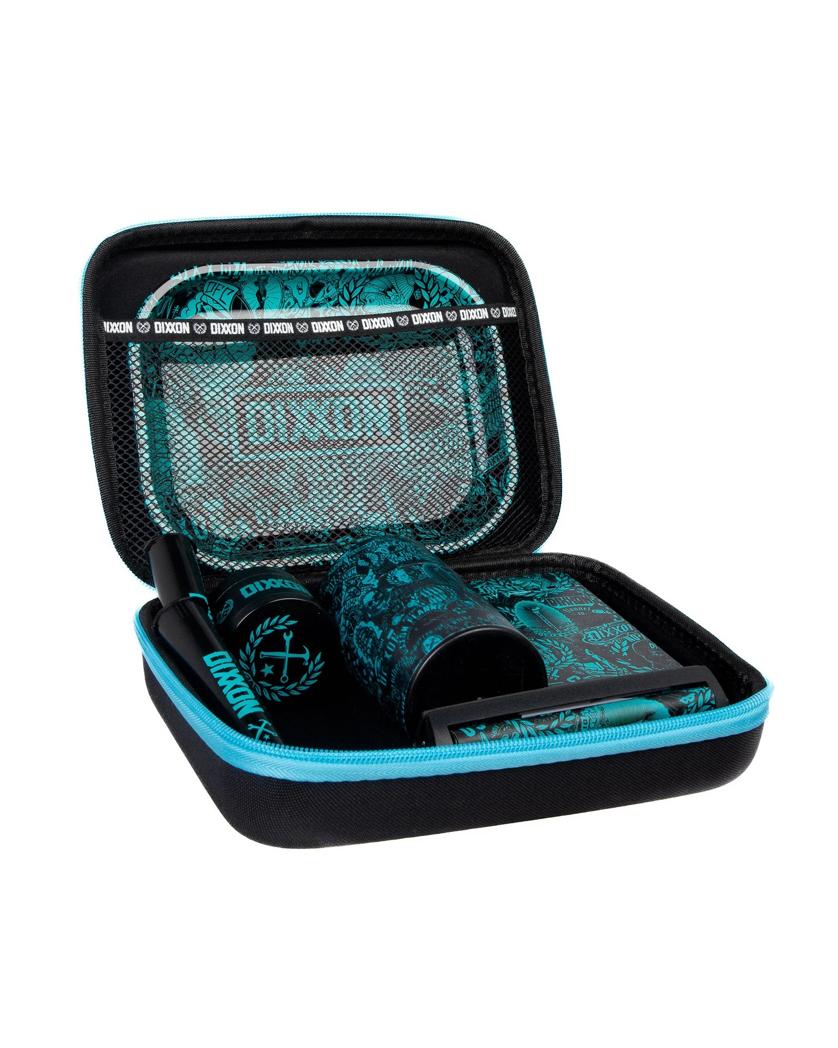 Black & Aqua Blue Weed Travel Kit - Image 3