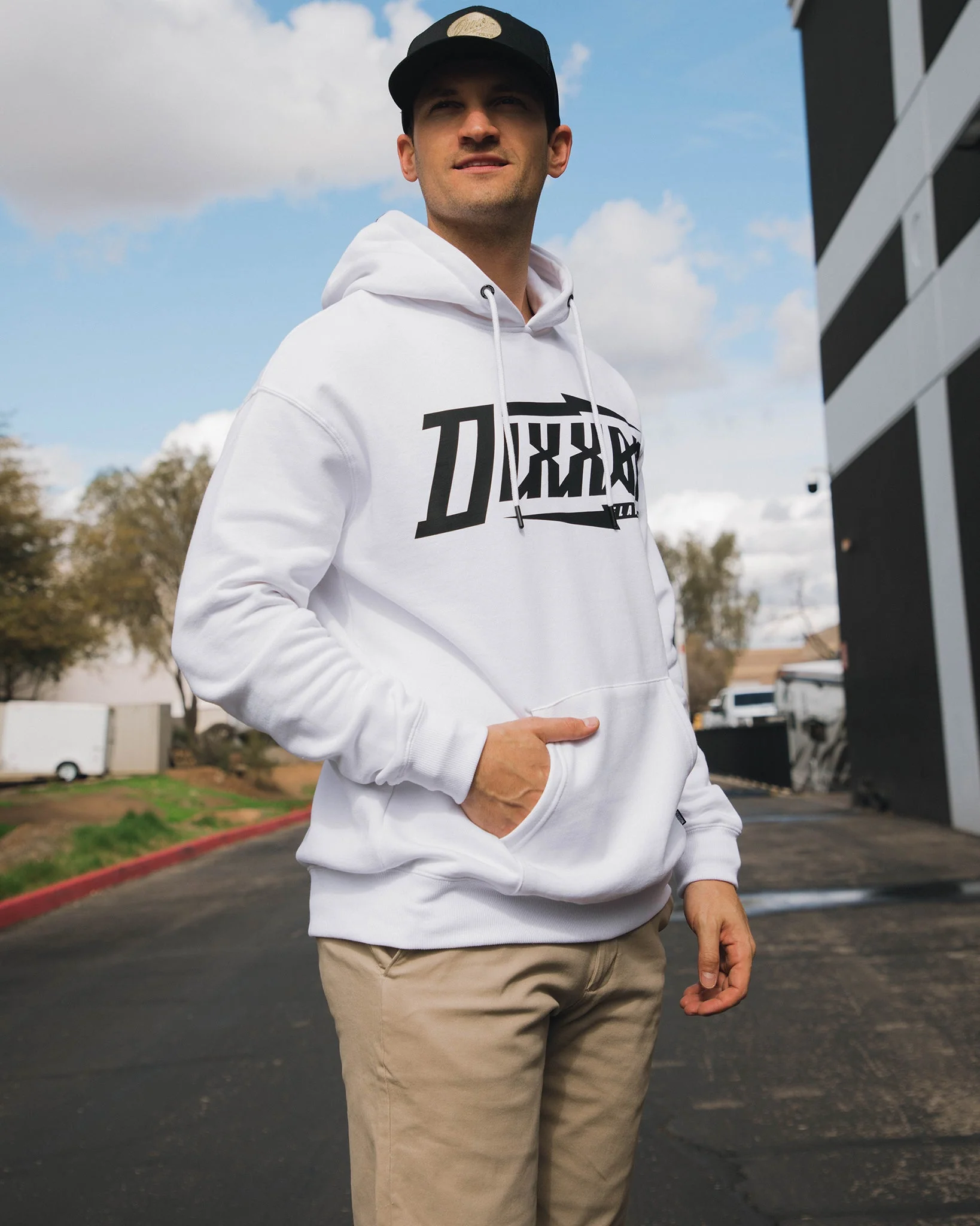 Black Bolt Pullover Hoodie - White - Image 3
