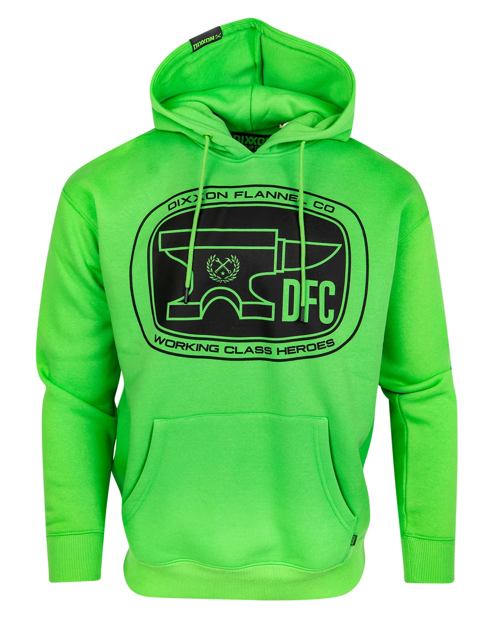 Black Checkpoint Pullover Hoodie - Safety Green - Image 2