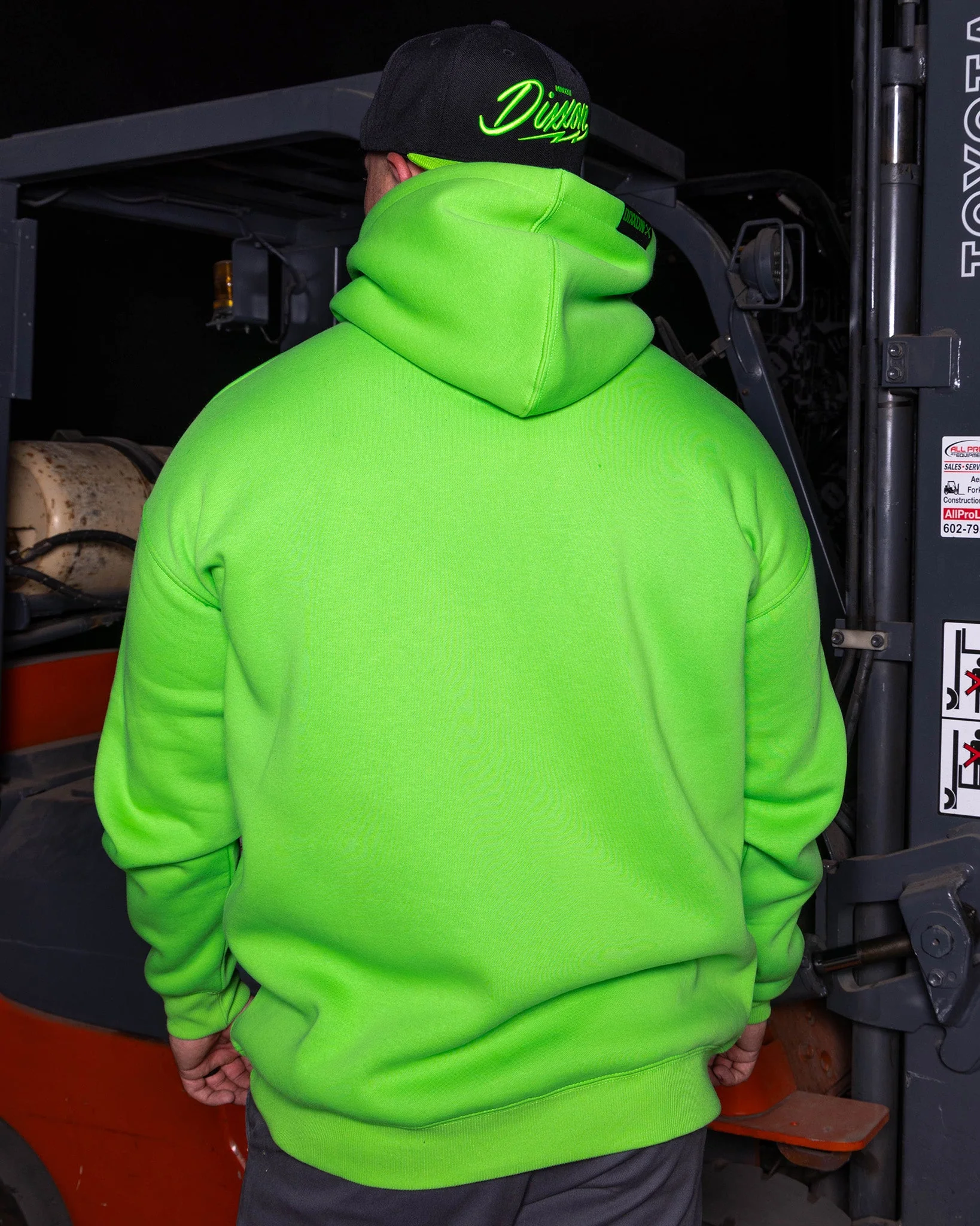 Black Checkpoint Pullover Hoodie - Safety Green - Image 4