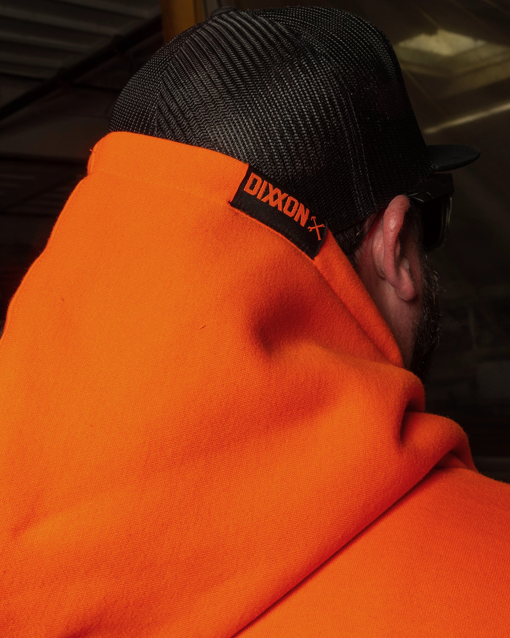 Black Checkpoint Pullover Hoodie - Safety Orange - Image 6