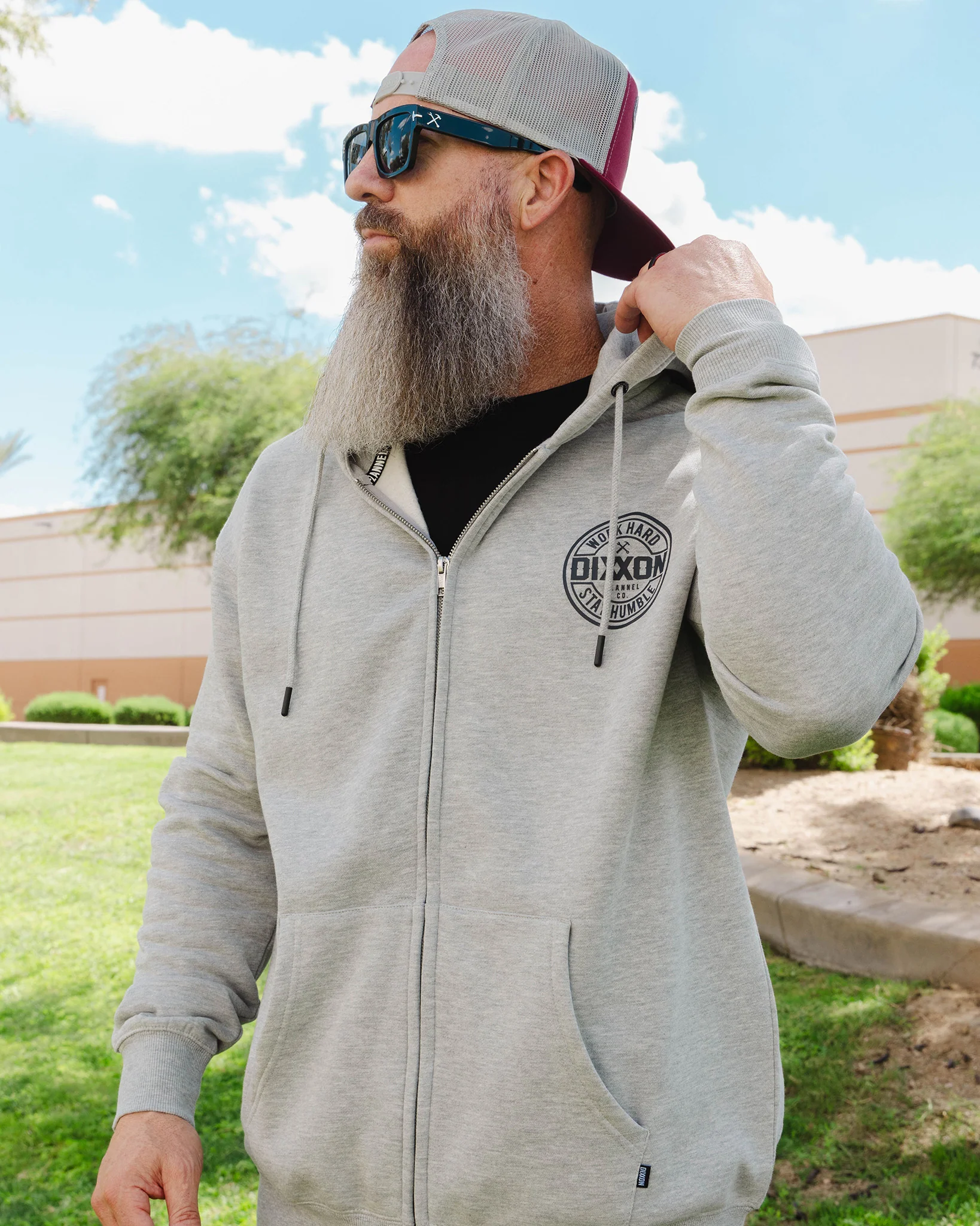 Black Corpo Zip Up Hoodie - Heather Gray - Image 2