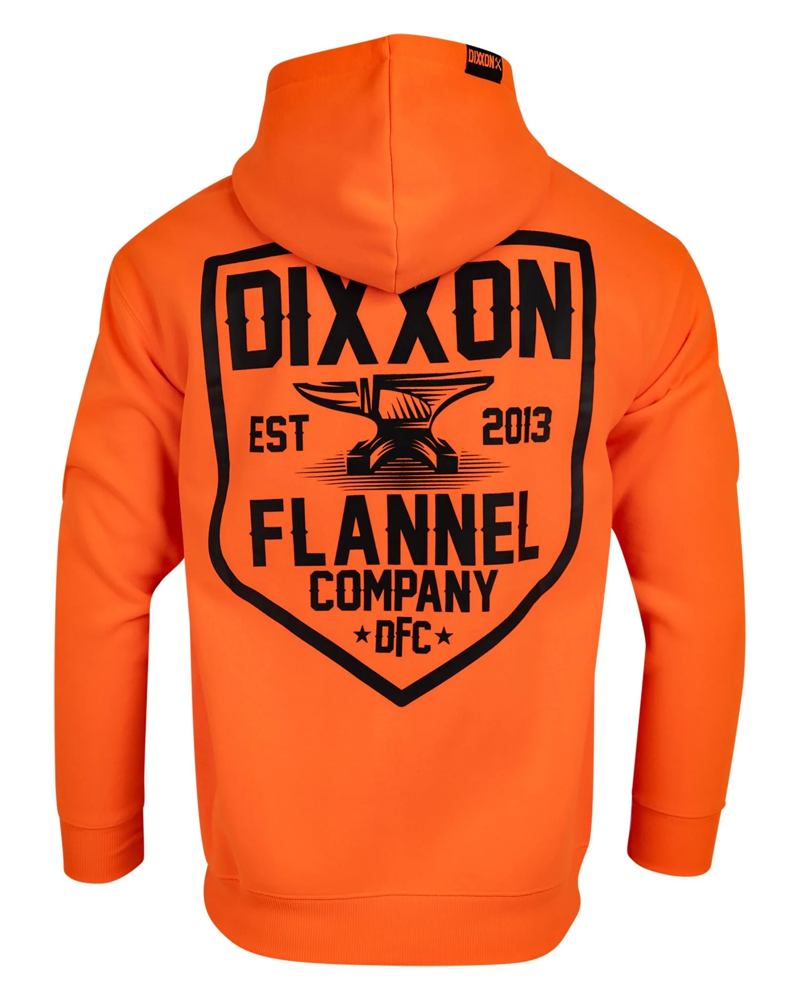 Black DFC Shield Zip Up Hoodie - Safety Orange - Image 3