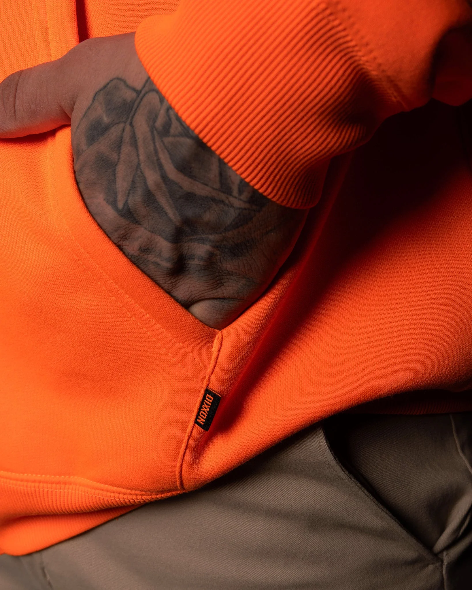 Black DFC Shield Zip Up Hoodie - Safety Orange - Image 6