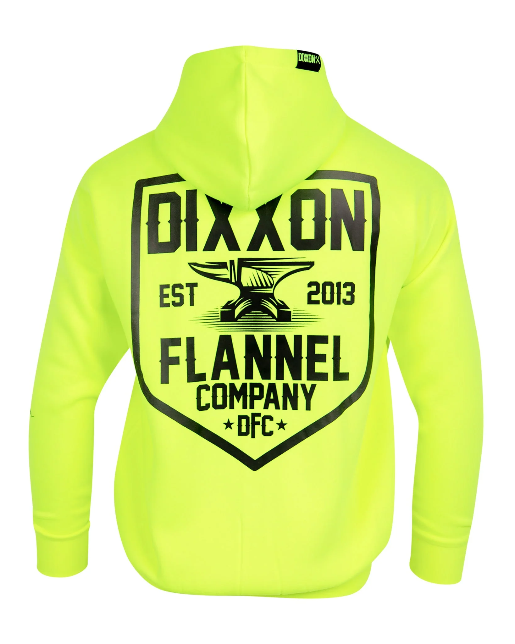 Black DFC Shield Zip Up Hoodie - Safety Yellow - Image 2