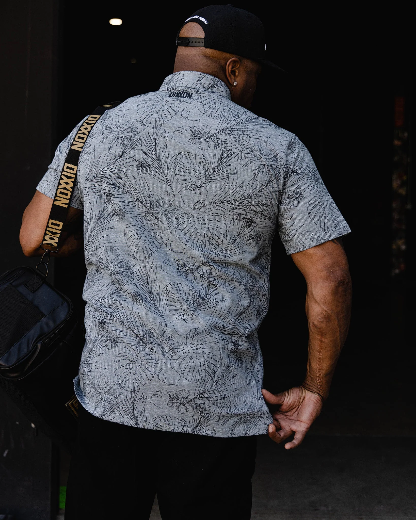 Black Floral Premium Polo - Heathered Gray - Image 3
