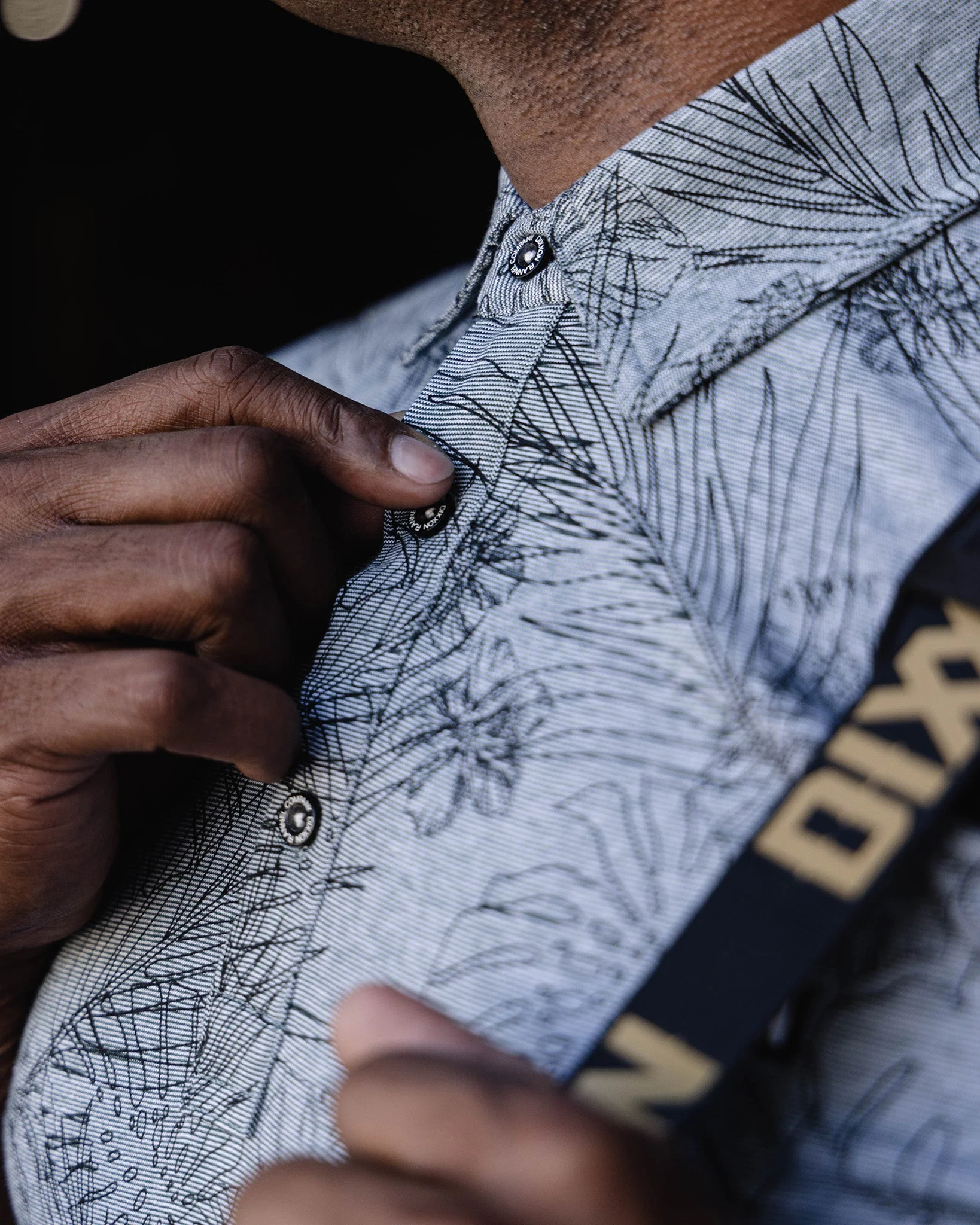 Black Floral Premium Polo - Heathered Gray - Image 4