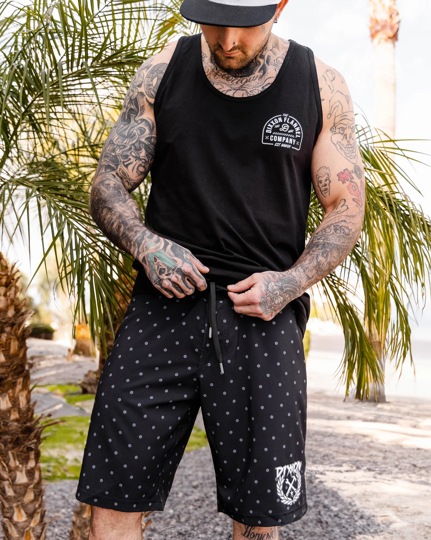 Black & Gray Polkacide Boardshorts - Image 3