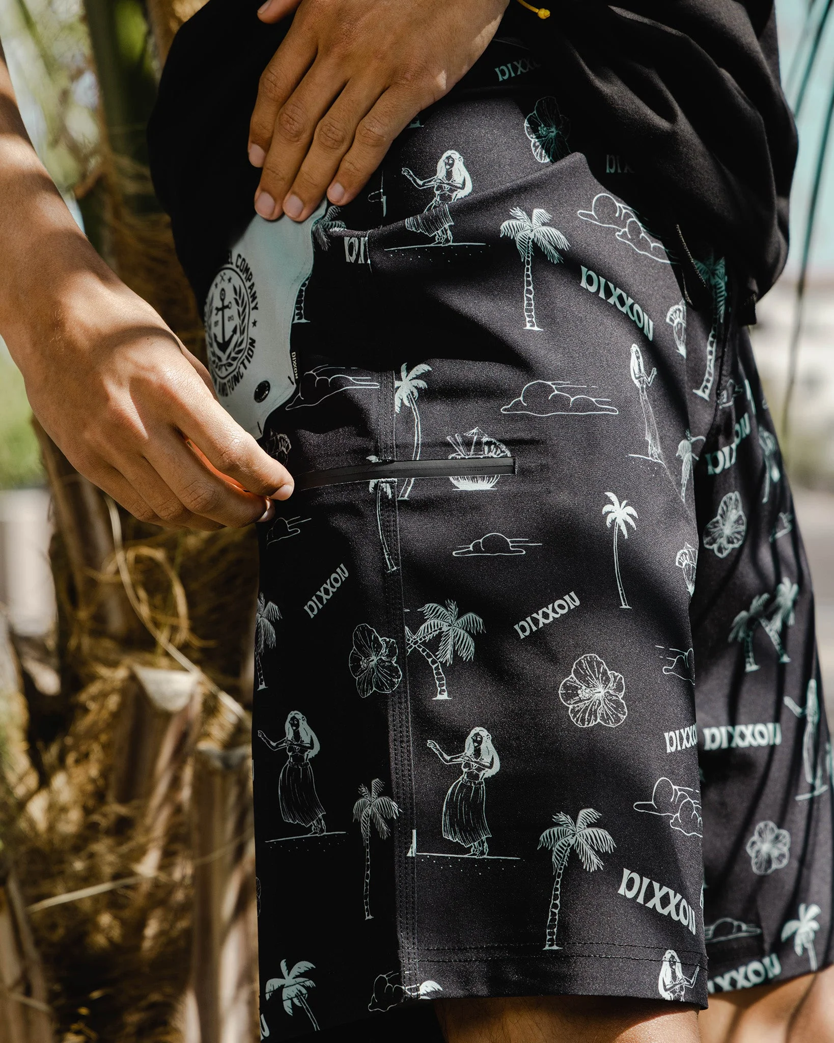 Black & Green Waimea Boardshorts - Image 3