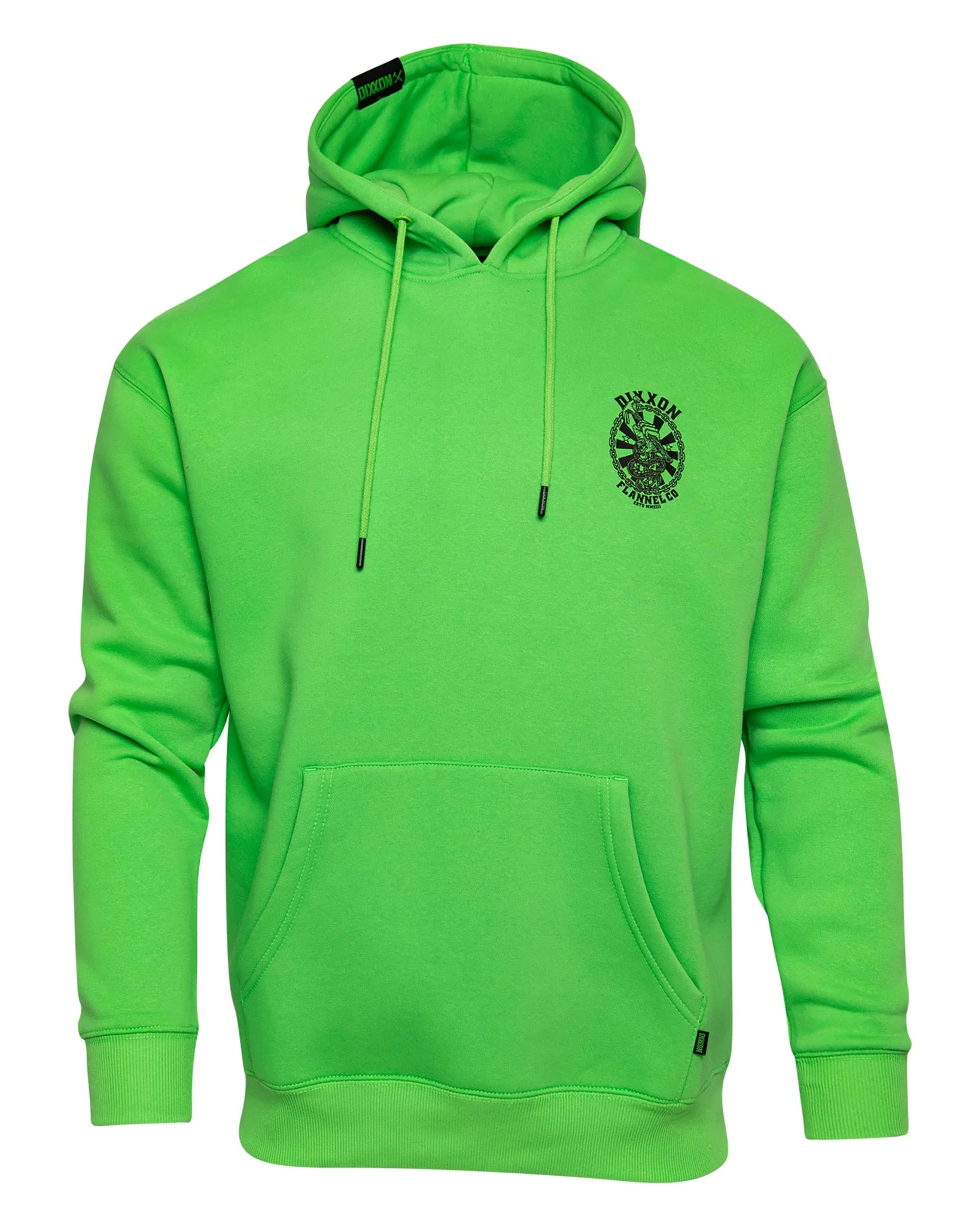 Black Hammersnake Pullover Hoodie - Safety Green - Image 2