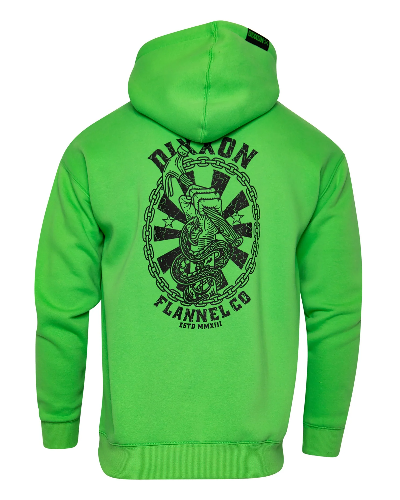 Black Hammersnake Pullover Hoodie - Safety Green - Image 3