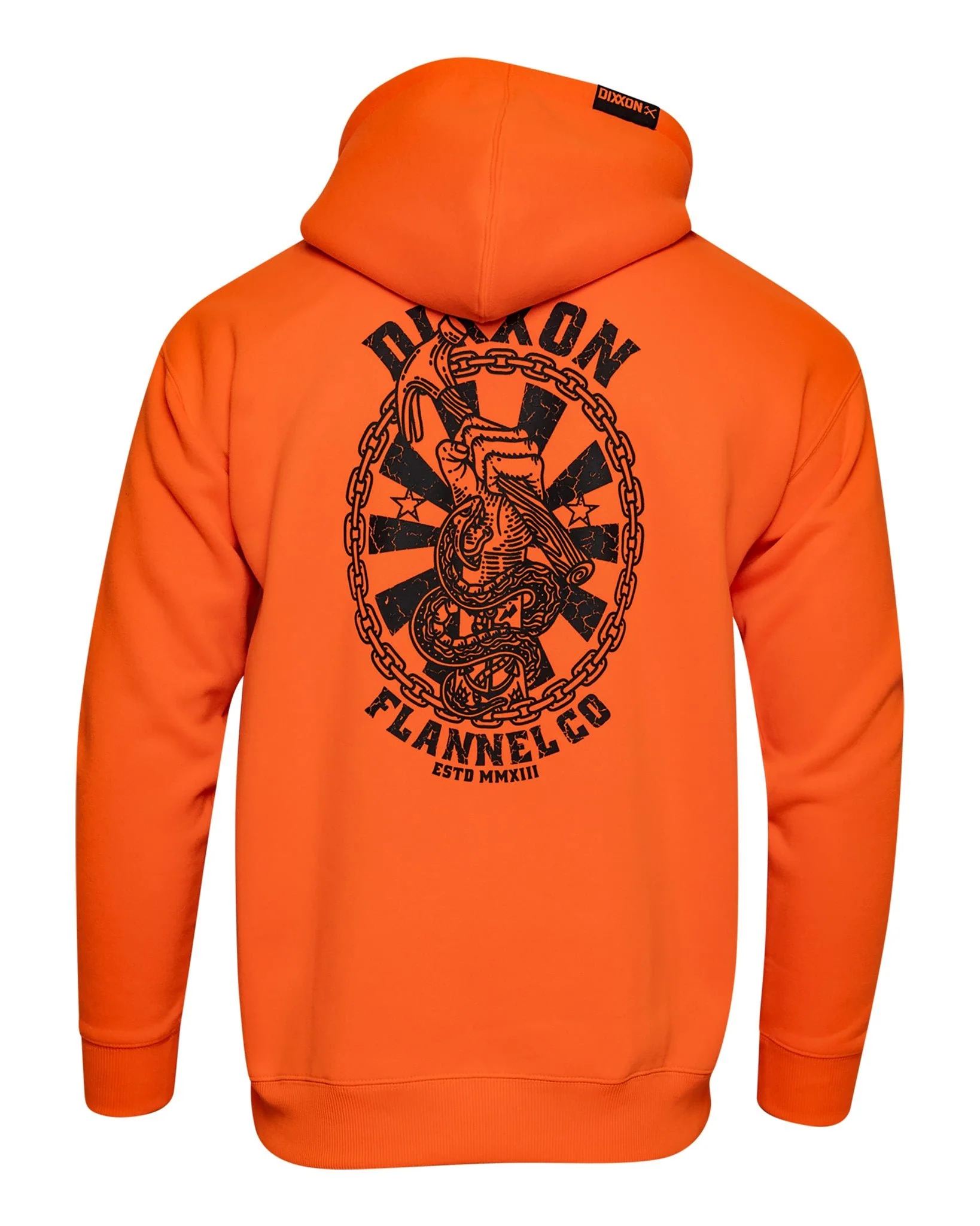 Black Hammersnake Pullover Hoodie - Safety Orange - Image 2