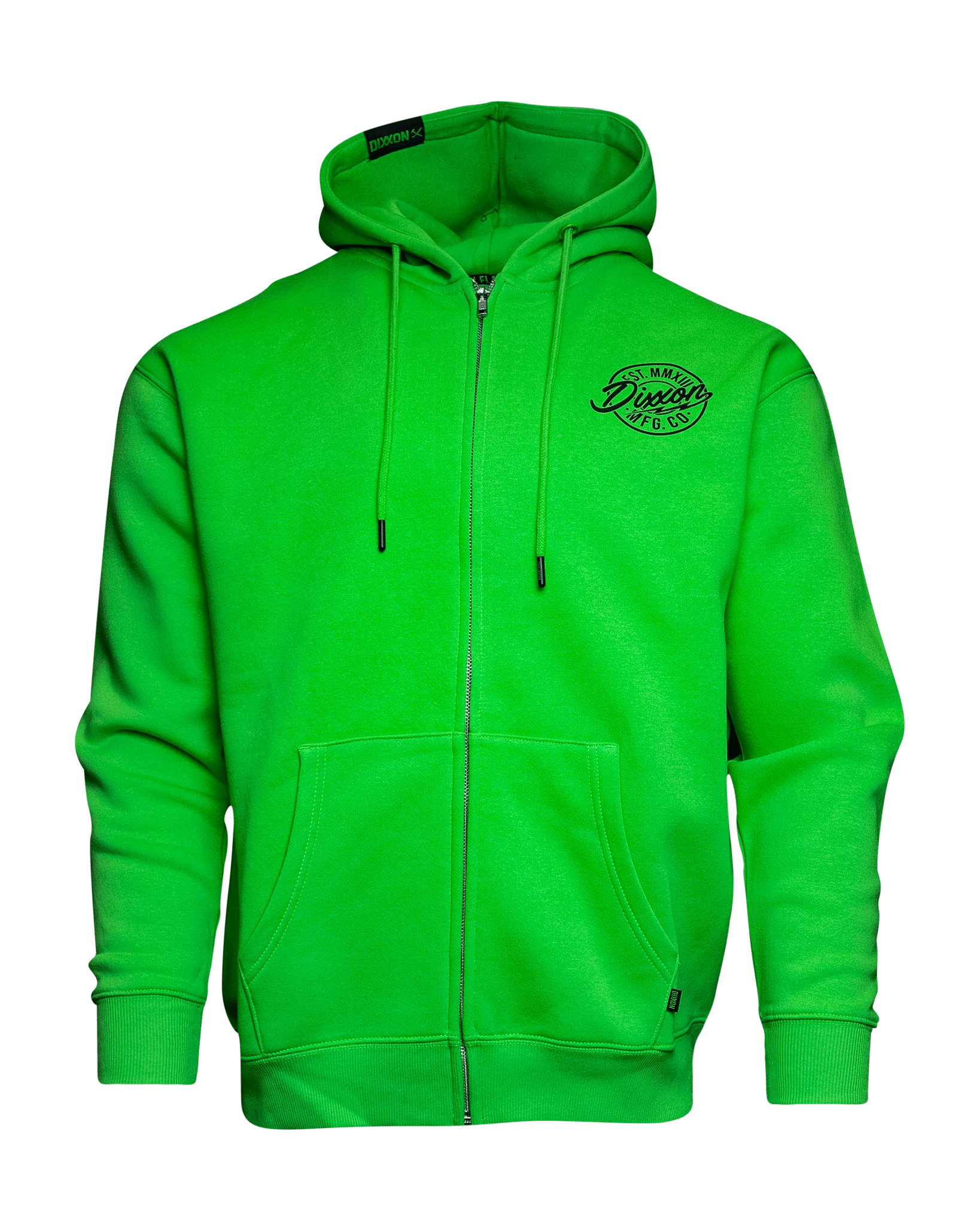 Black MFG Badge Zip Up Hoodie - Safety Green - Image 3