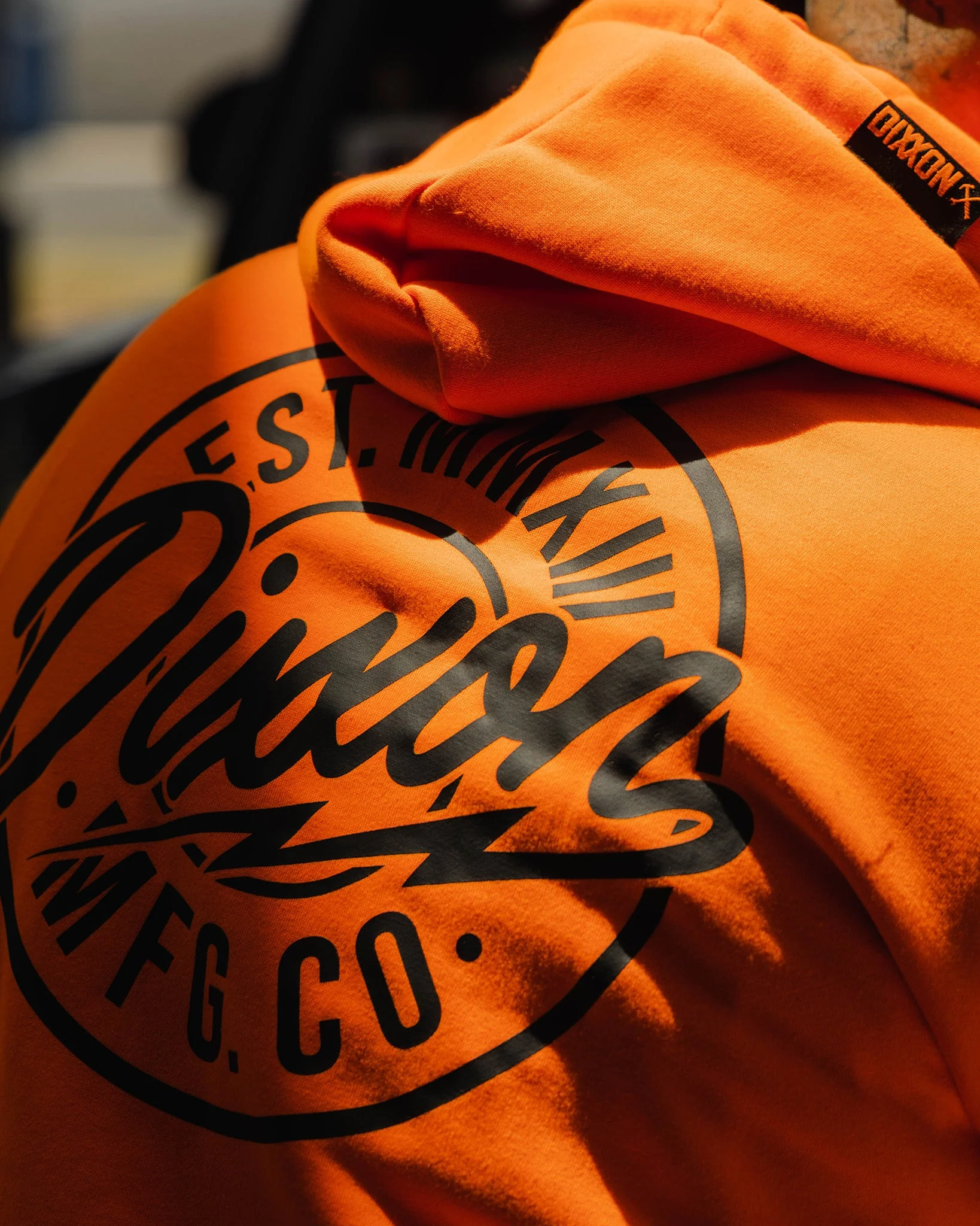 Black MFG Badge Zip Up Hoodie - Safety Orange - Image 5