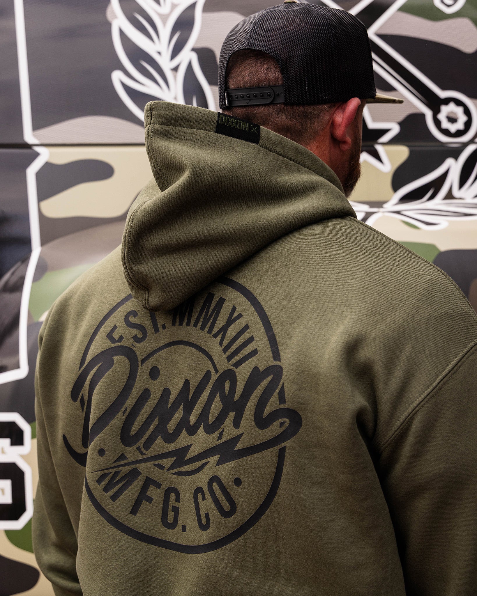 Black MFG Pullover Hoodie - O.D. Green - Image 4