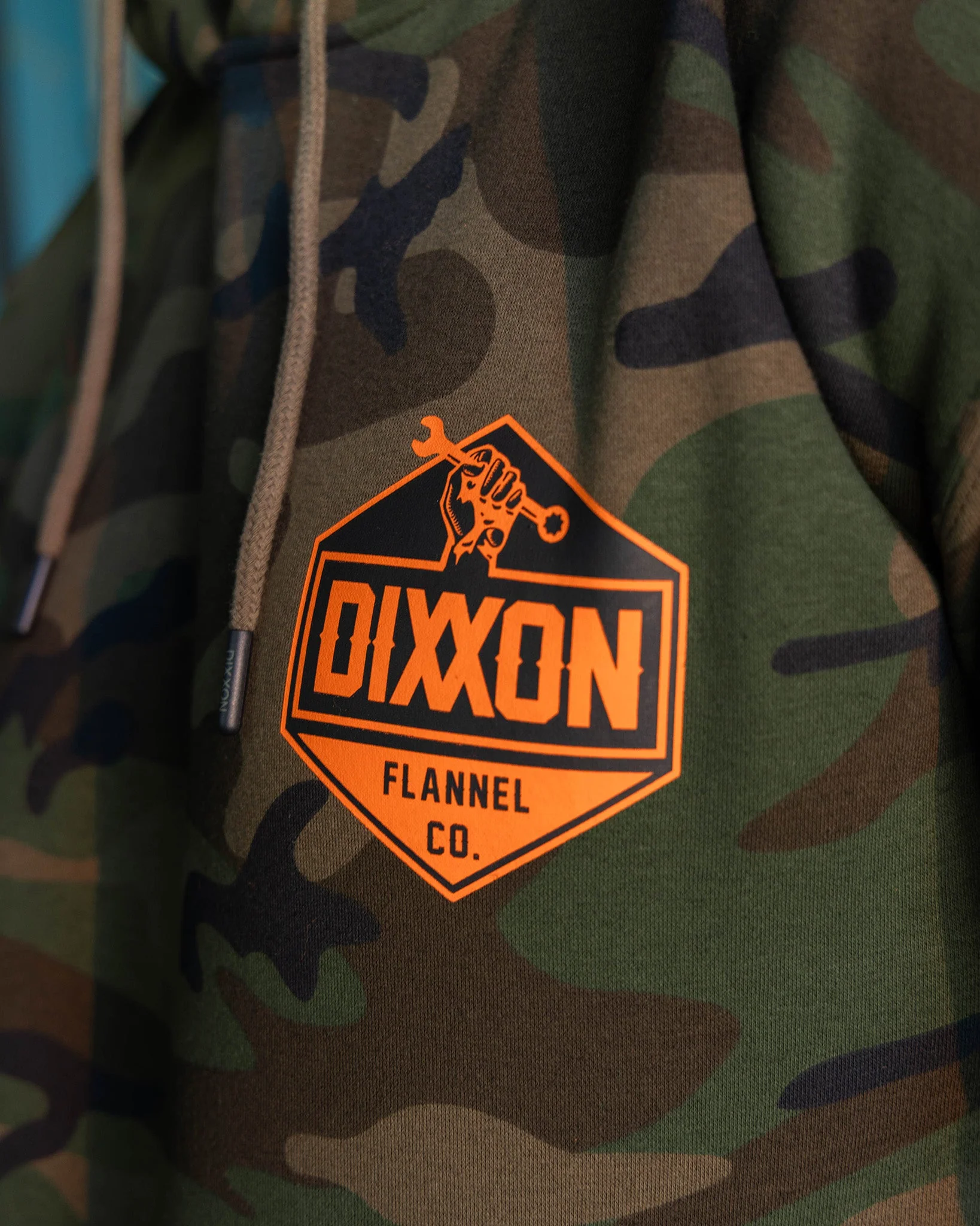 Black & Orange Working Class Logo Pullover Hoodie - Green Camo - Image 2