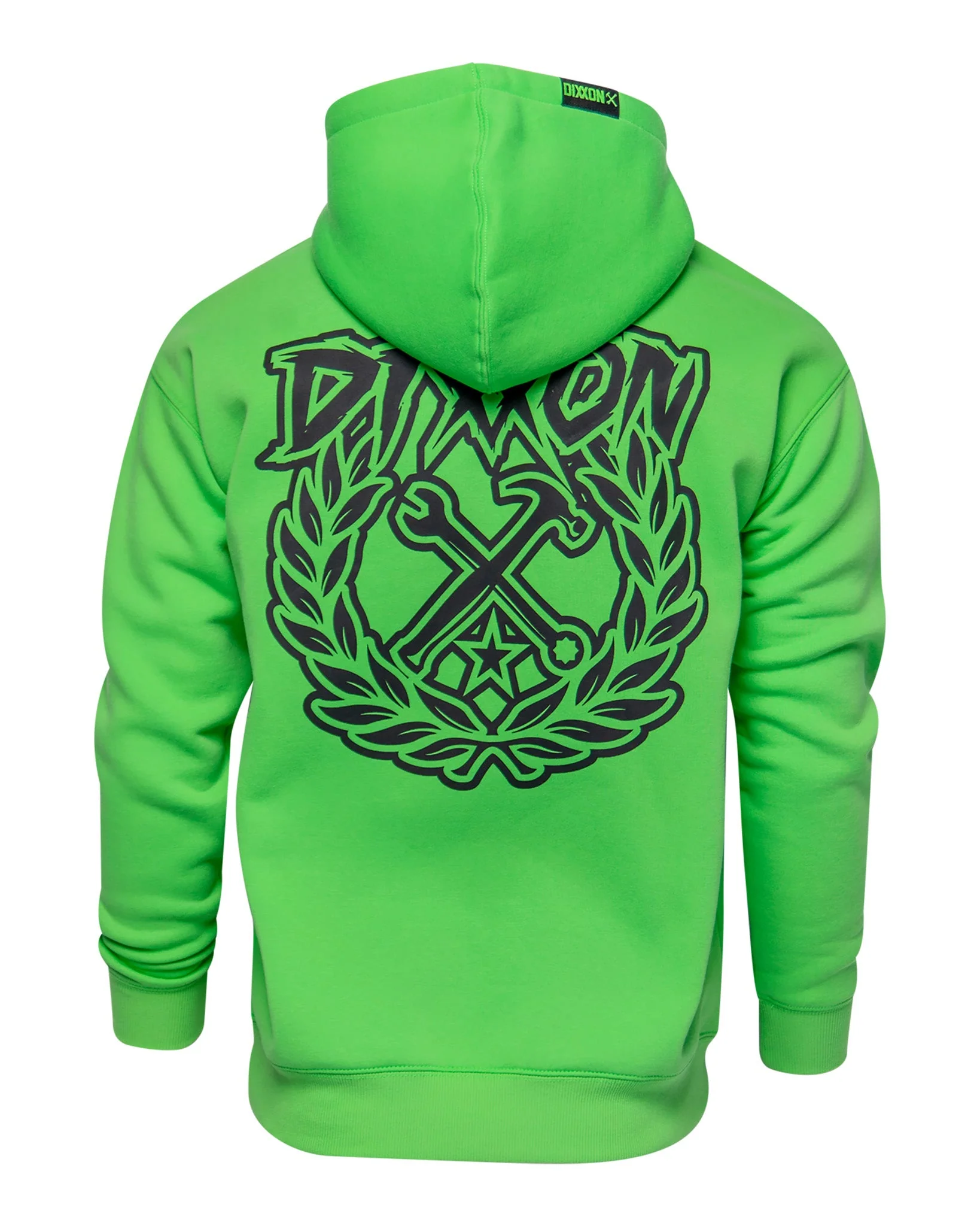 Black Party Crest Pullover Hoodie - Safety Green - Image 2