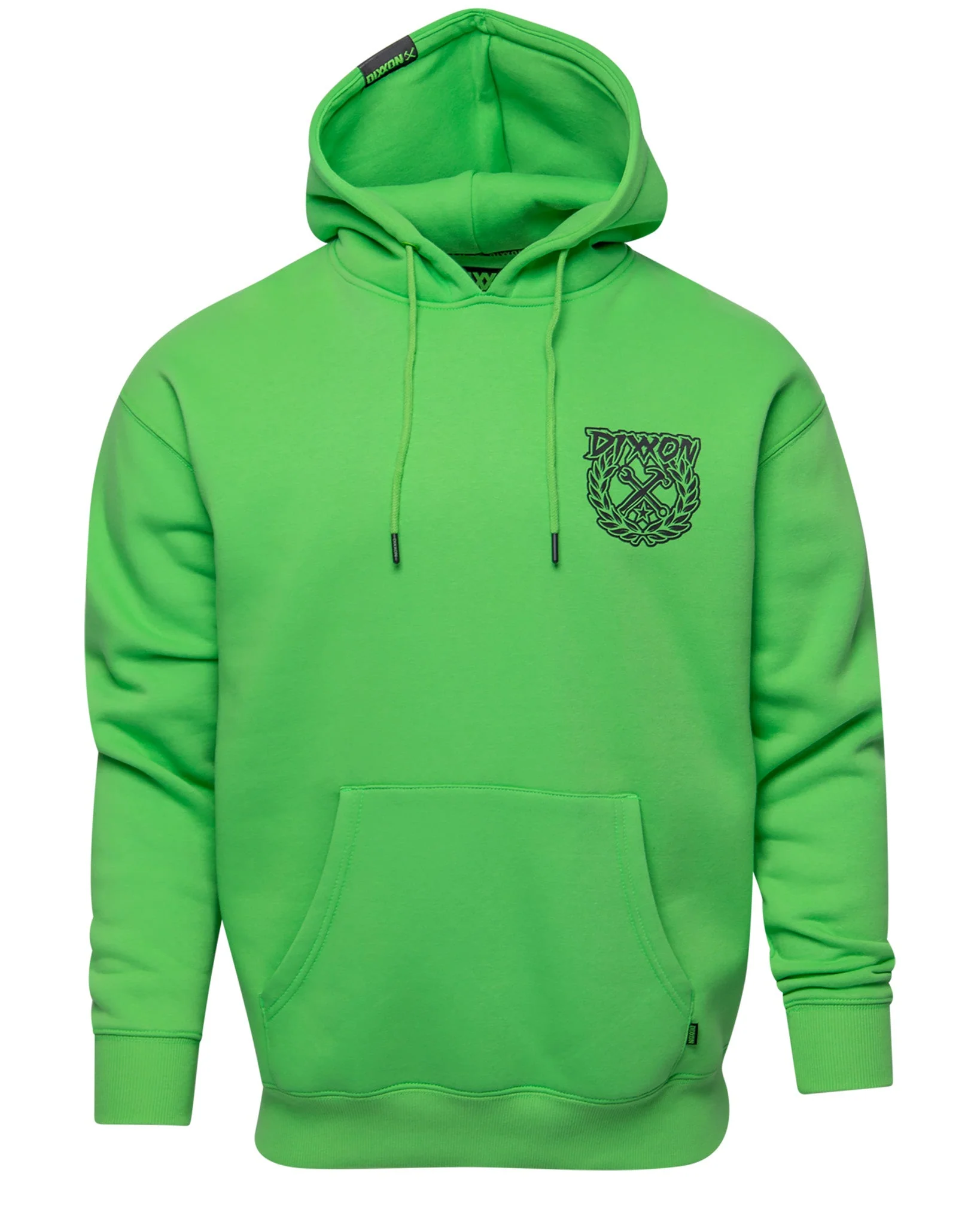Black Party Crest Pullover Hoodie - Safety Green - Image 3