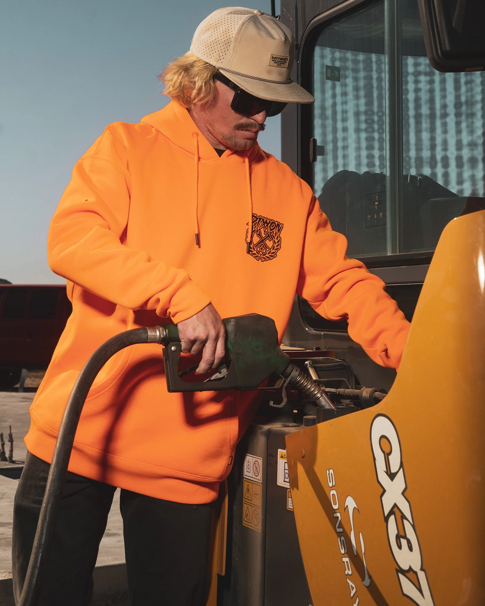 Black Party Crest Pullover Hoodie - Safety Orange - Image 4