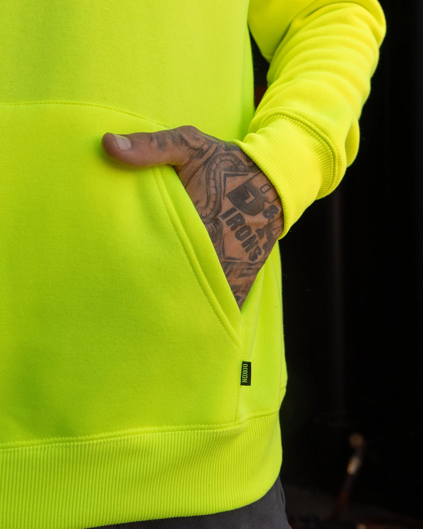 Black Party Crest  Pullover Hoodie - Safety Yellow - Image 5