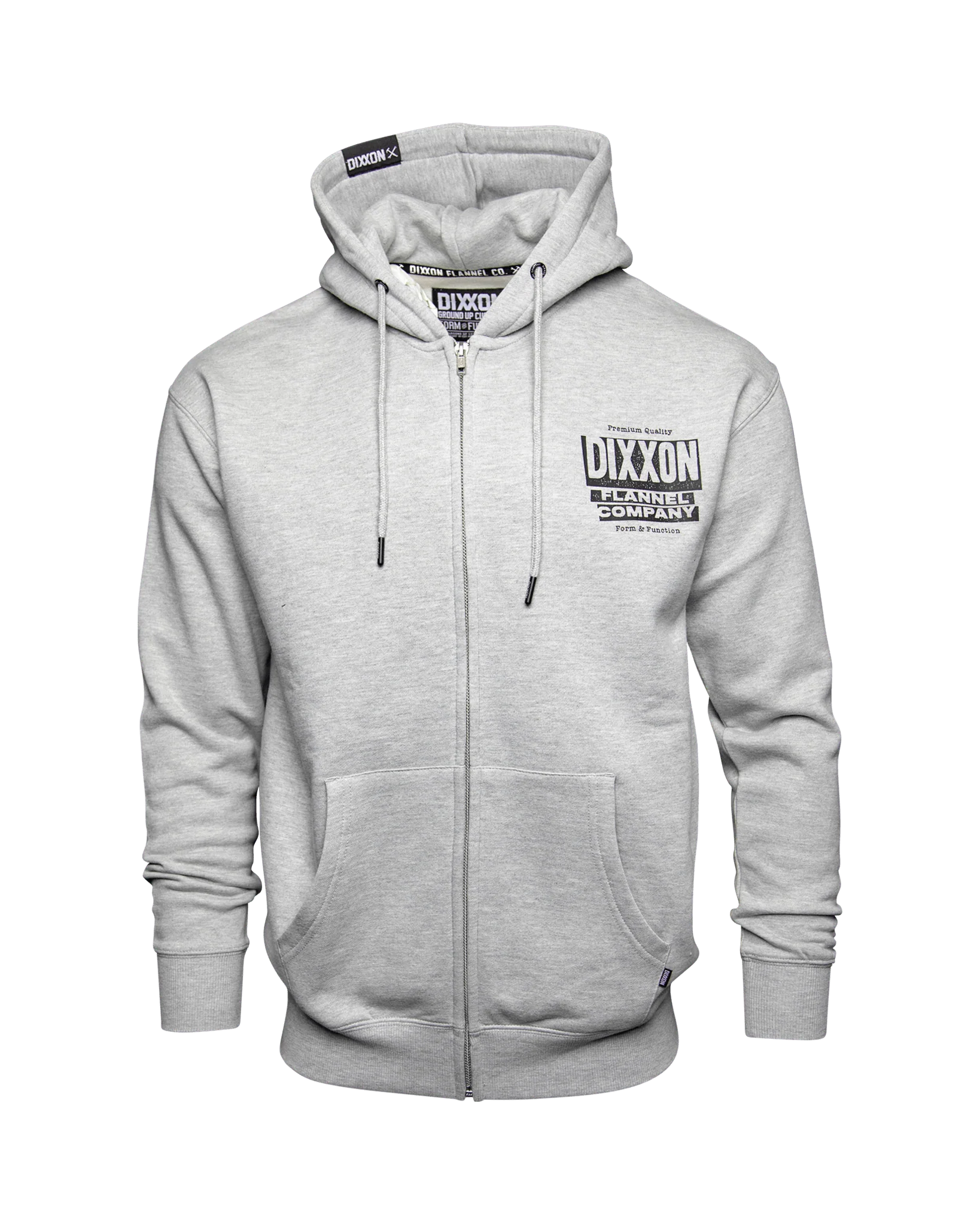 Black Premium Quality Zip Up Hoodie - Heather Gray - Image 2