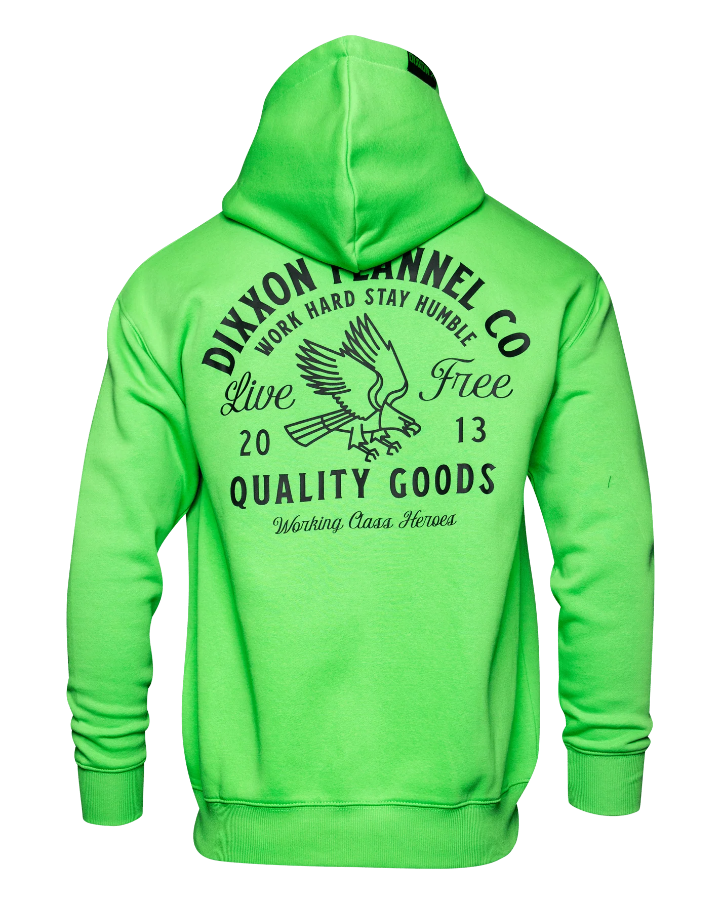 Black Quality Goods Zip Up Hoodie - Safety Green - Image 2