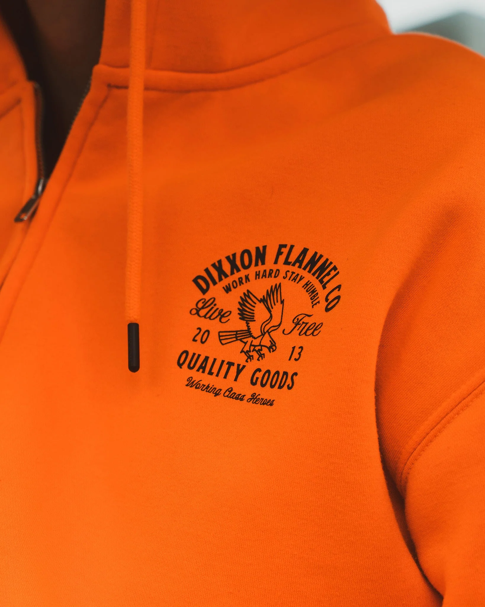 Black Quality Goods Zip Up Hoodie - Safety Orange - Image 4