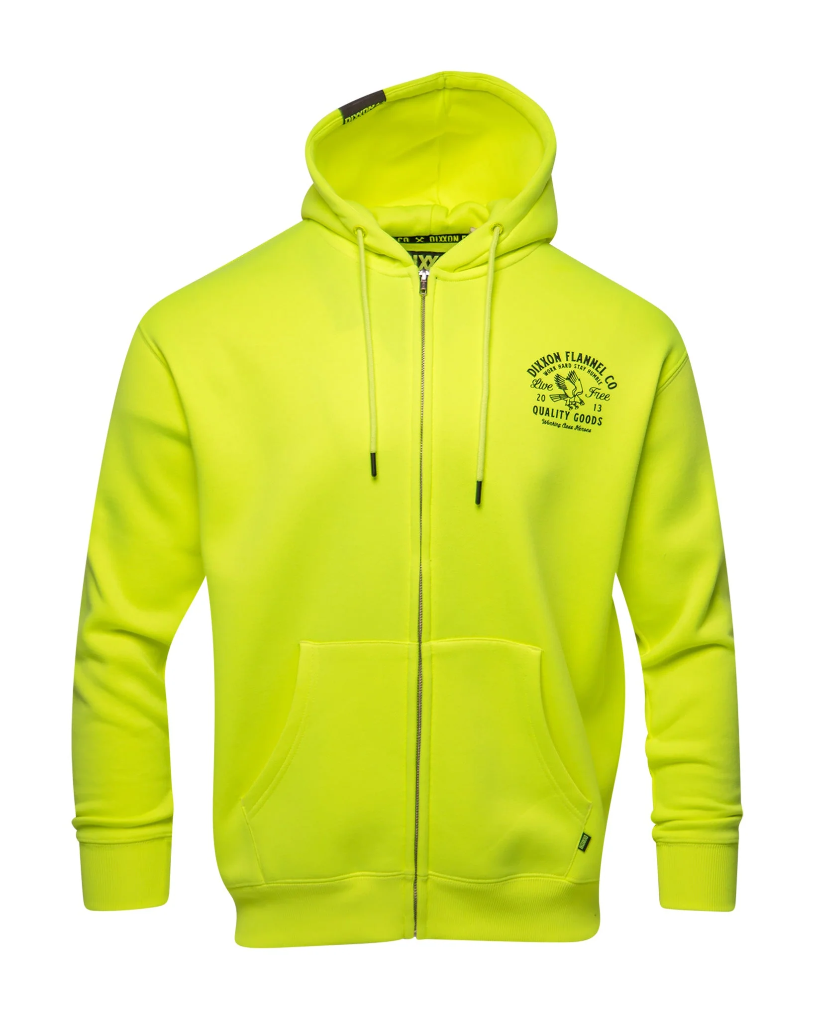 Black Quality Goods Zip Up Hoodie - Safety Yellow - Image 3