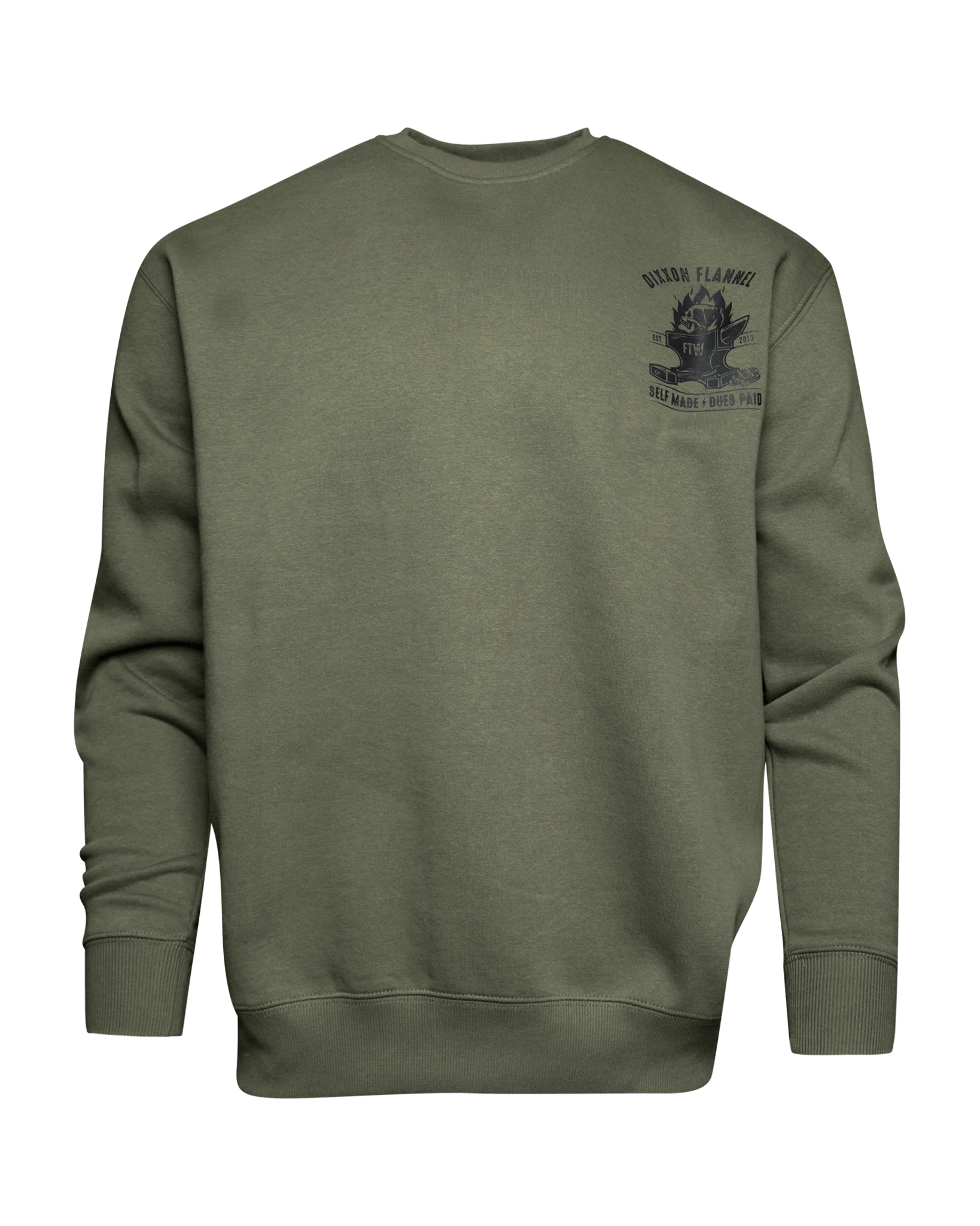 Black Self Made Crewneck Sweatshirt - O.D. Green - Image 3