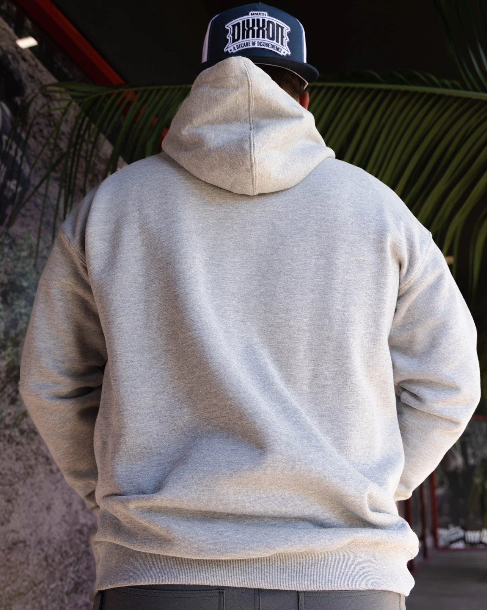 Black Stencil Pullover Hoodie - Heather Gray - Image 4
