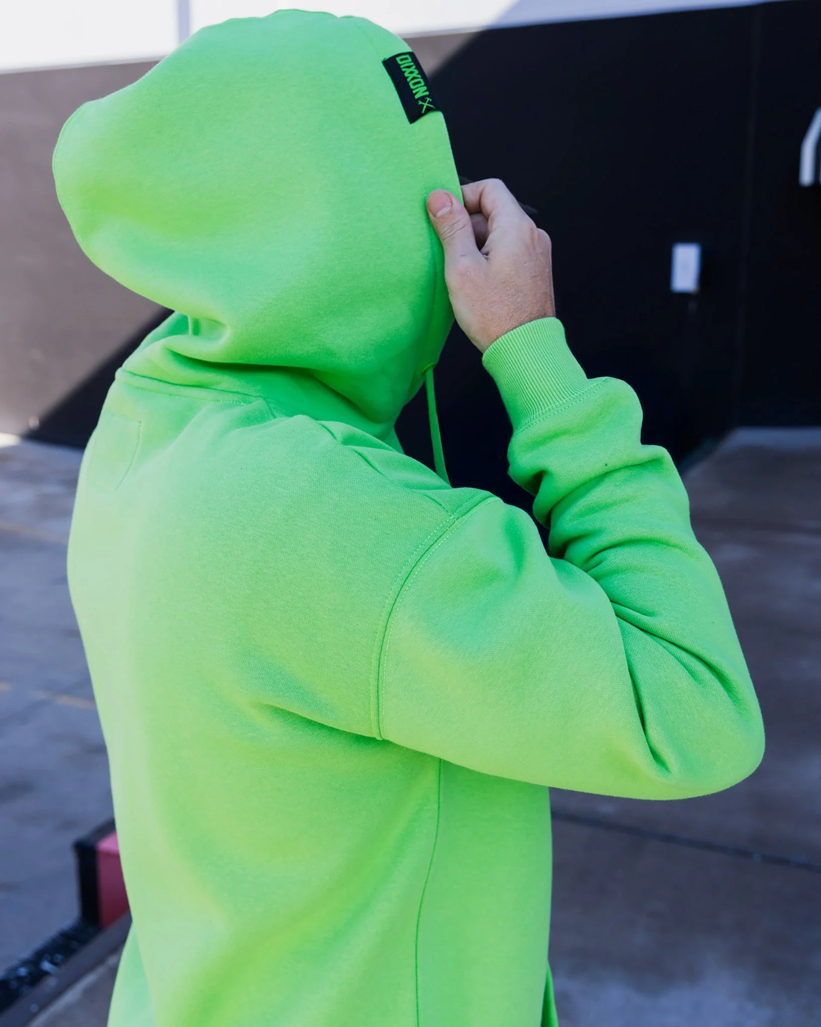Black Streamline Pullover Hoodie - Safety Green - Image 5