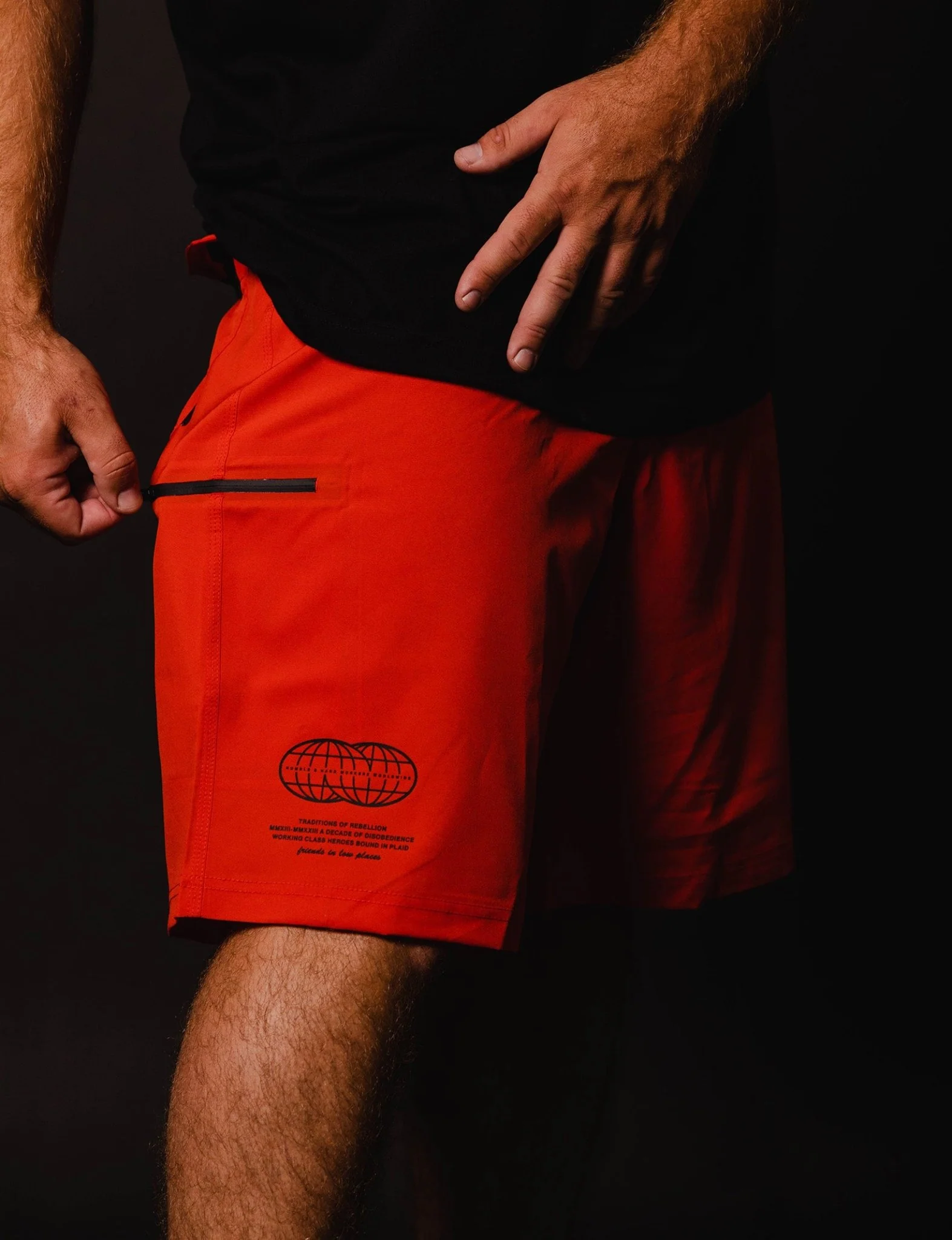 Black Tech Boardshorts - Red - Image 2