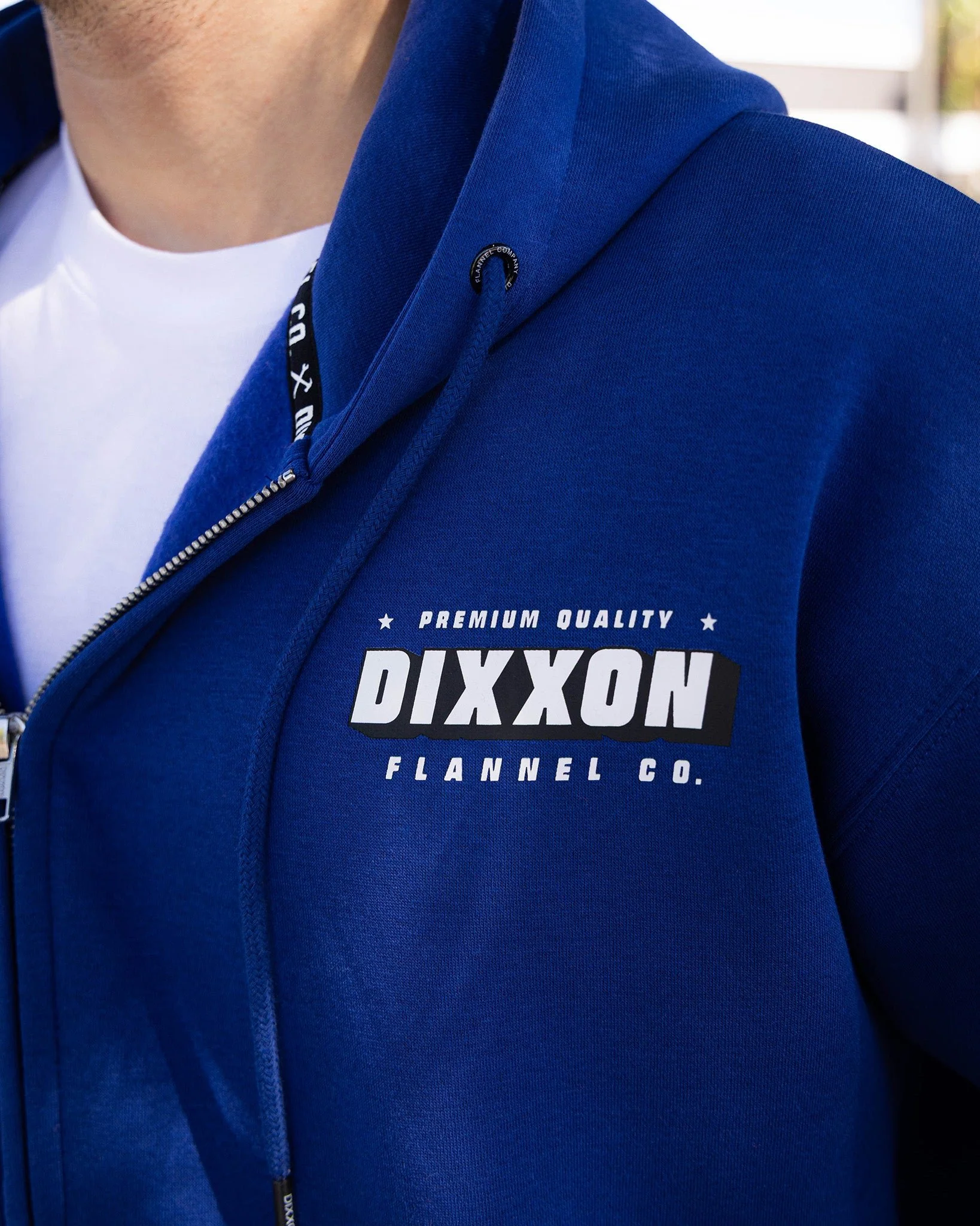 Black & White Grille Zip Up Hoodie - Blue - Image 4