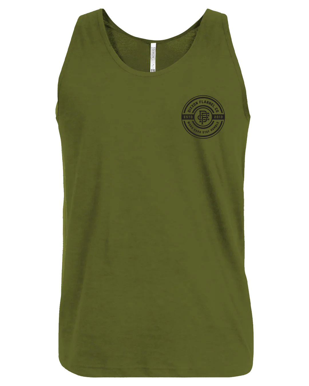 Black Work Hard Badge Tank - O.D. Green - Image 2